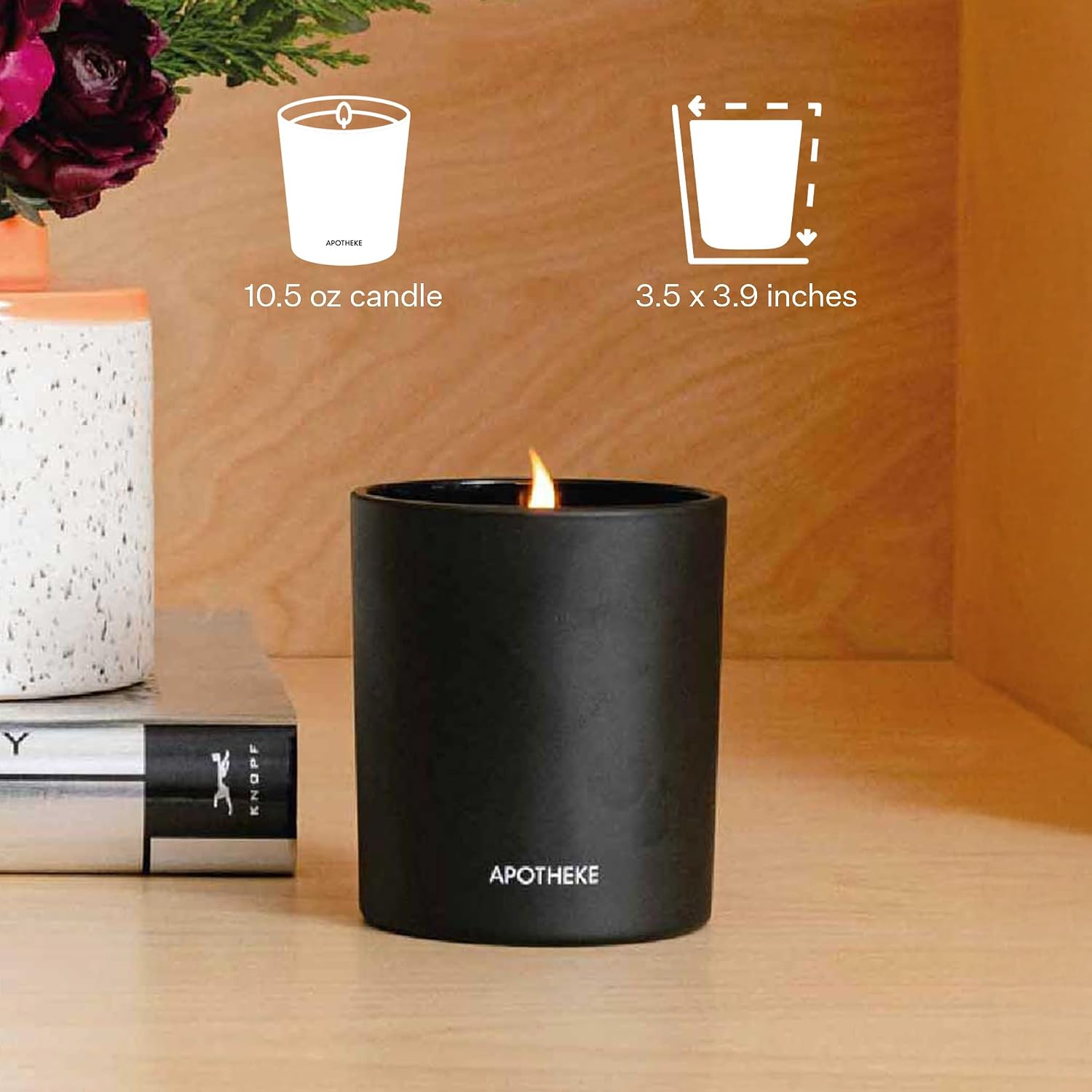 Apotheke Signature Scented Candles for Home, Canvas - 10.5 Oz | Long-Lasting Non-Toxic Soy Wax Jar Candle with Essential Oils, Large - Luxury Gift for Women & Men
