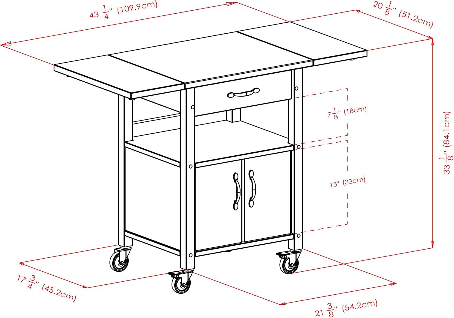 Winsome Wood/Veneer Mobile Kitchen Cart with Lockable Wheels, Beech (84920)