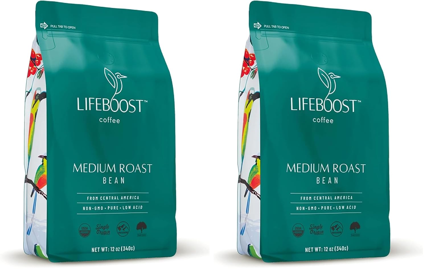 Lifeboost Organic Coffee Beans Medium Roast - Low Acid Single Origin Non-GMO Organic Whole Bean Coffee - Third Party Tested For Mycotoxins &