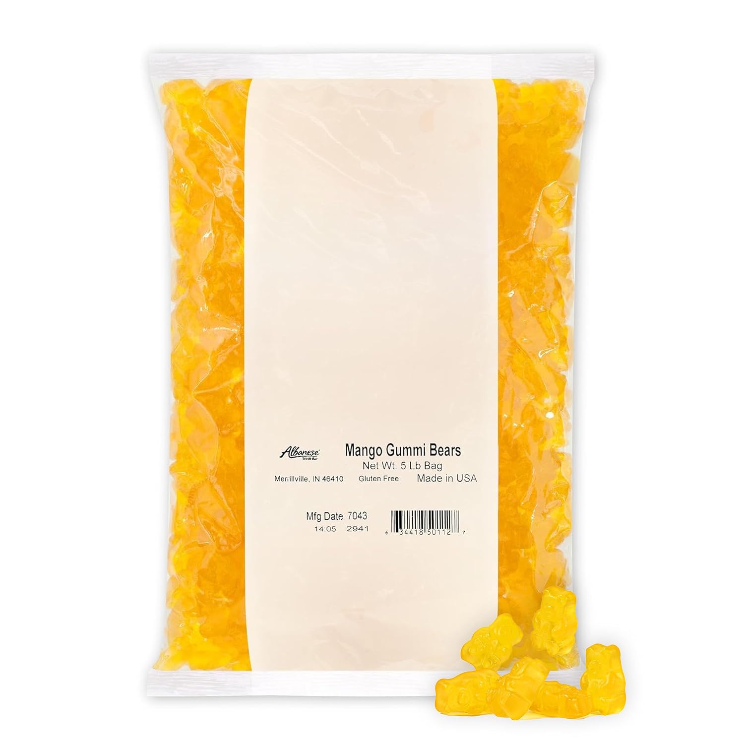 Albanese World's Best 12 Flavor Gummi Bears | 5lbs of Fruit Bulk Candy | Soft and Chewy Gummies, Gluten Free, Fat Free | Cherry, Blue Raspberry, Mango and More | Great Snack for Travel and Kids