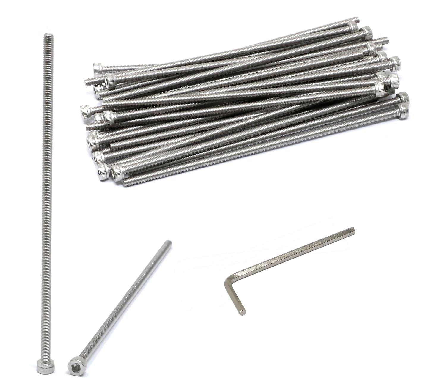 iexcell 20 Pcs M8 x 30/35/40/45/50 mm Stainless Steel 304 Hex Socket Head Cap Screws Bolts Assortment, Fully Threaded