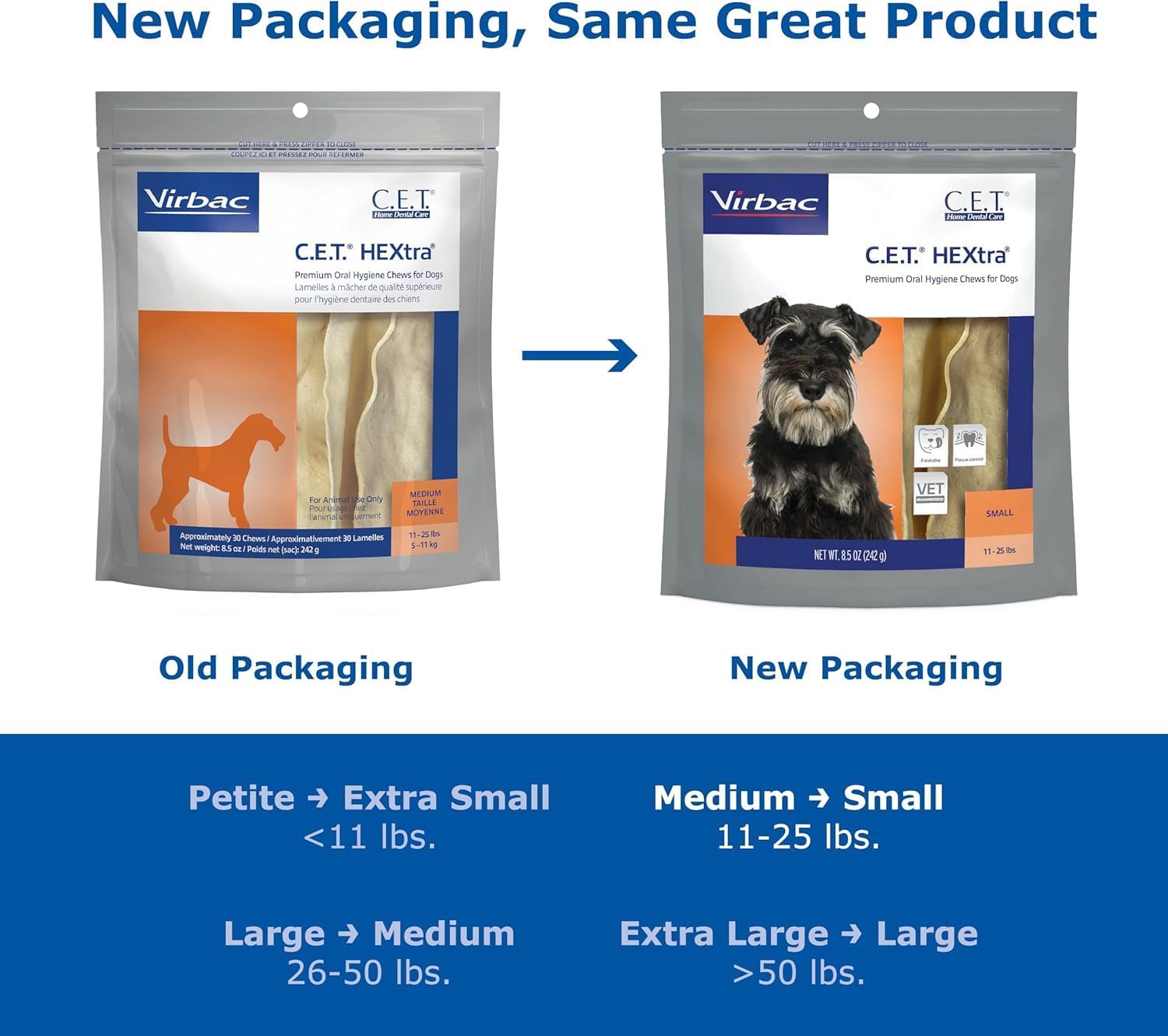 Virbac C.E.T. Hextra Premium Oral Hygiene Chews for Dogs, Large | Rawhide dog dental chews, long lasting dog chews, beefhide rawhide chews reduces plaque and tartar