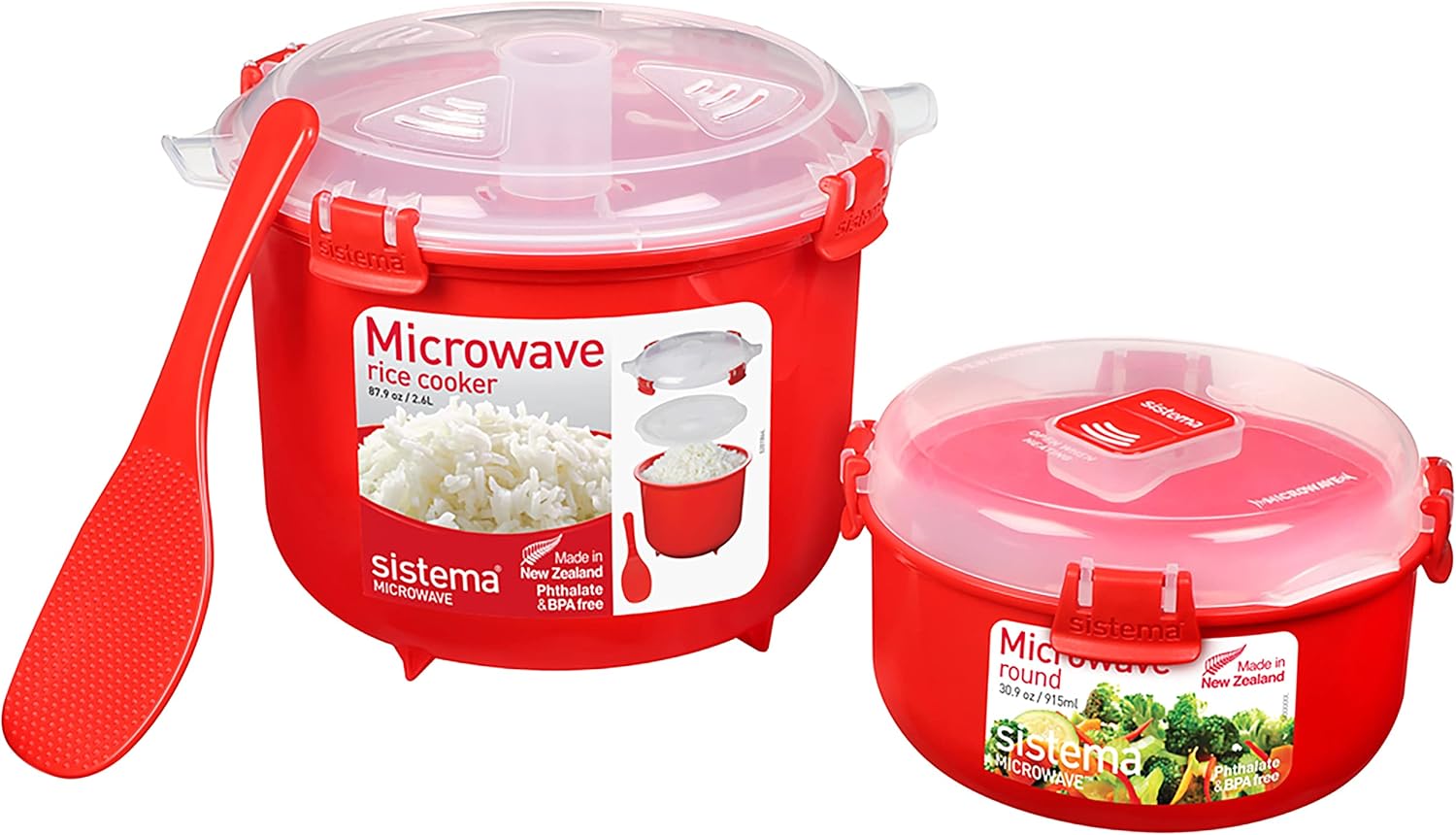 Sistema Heat & Eat Microwaveable Food Steamer with Removable Steamer Basket & Steam Release Vents, Large 3.2L Capacity, Dishwasher & Freezer-Safe, BPA-Free