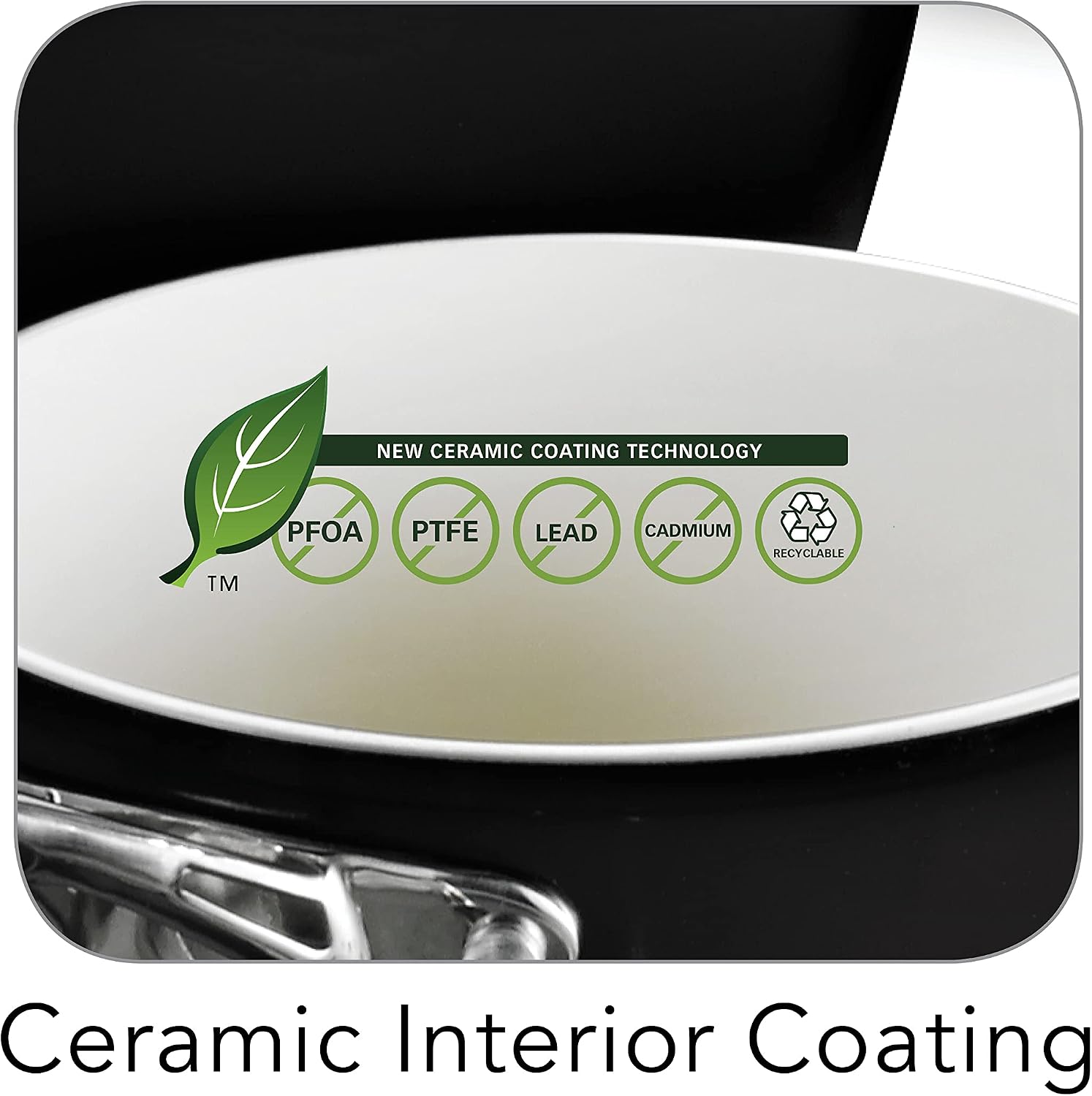 Tramontina Ceramica Deluxe 1.5-Quart Sauce Pan with Glass Lid | Ceramic Non Stick Small Saucepan, Oven-Safe, Metallic Black