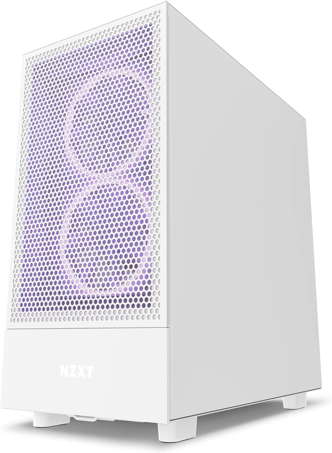 NZXT H5 Flow RGB - Compact ATX Mid-Tower PC Case - White | Compact mid-tower with included F360 RGB Core fans, 360mm radiator support, tempered glass. CAM-ready RGB out of the box.