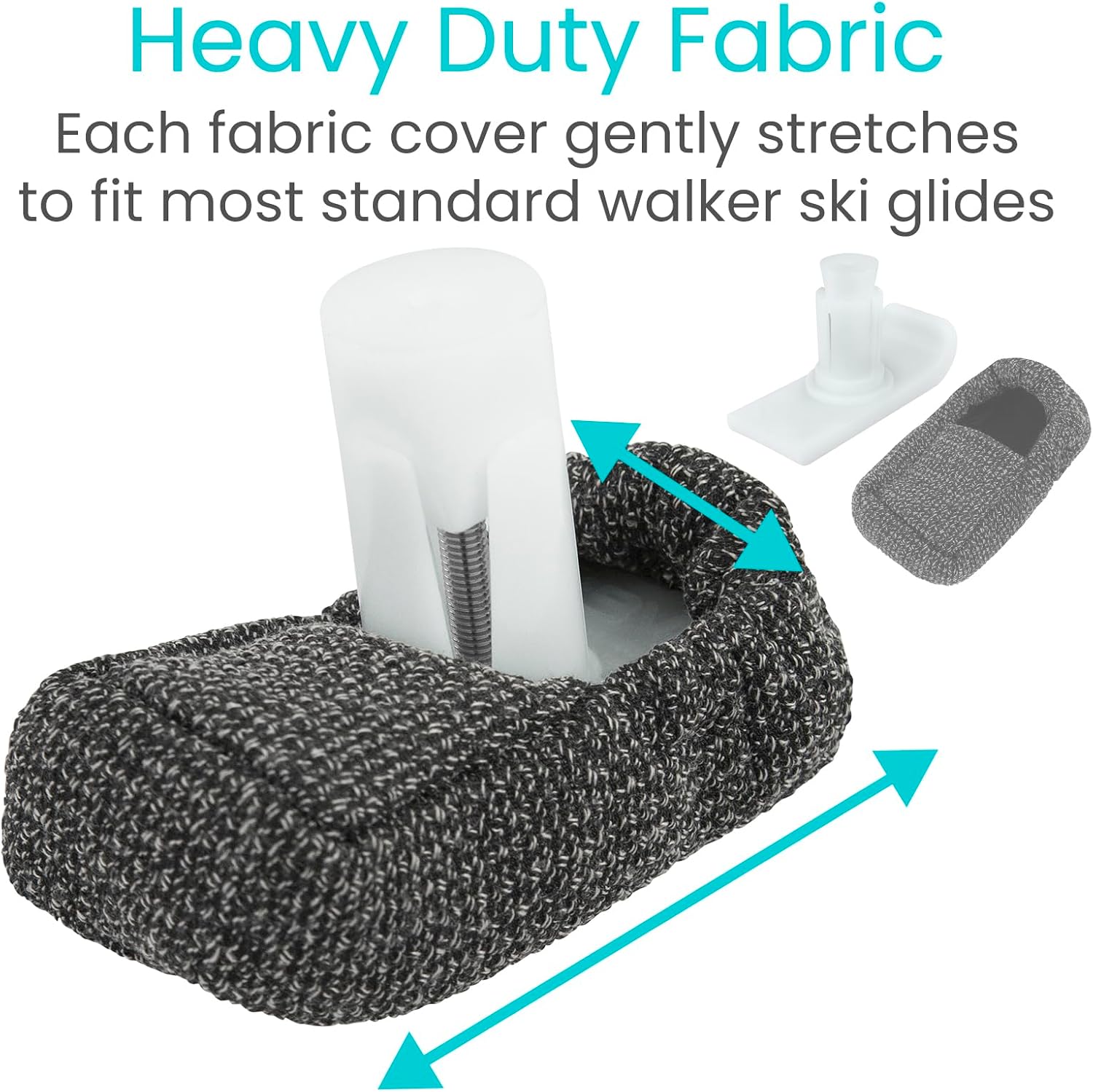 Vive Walker Ski Glide Covers 4 PCS - Accessories for Folding Walkers