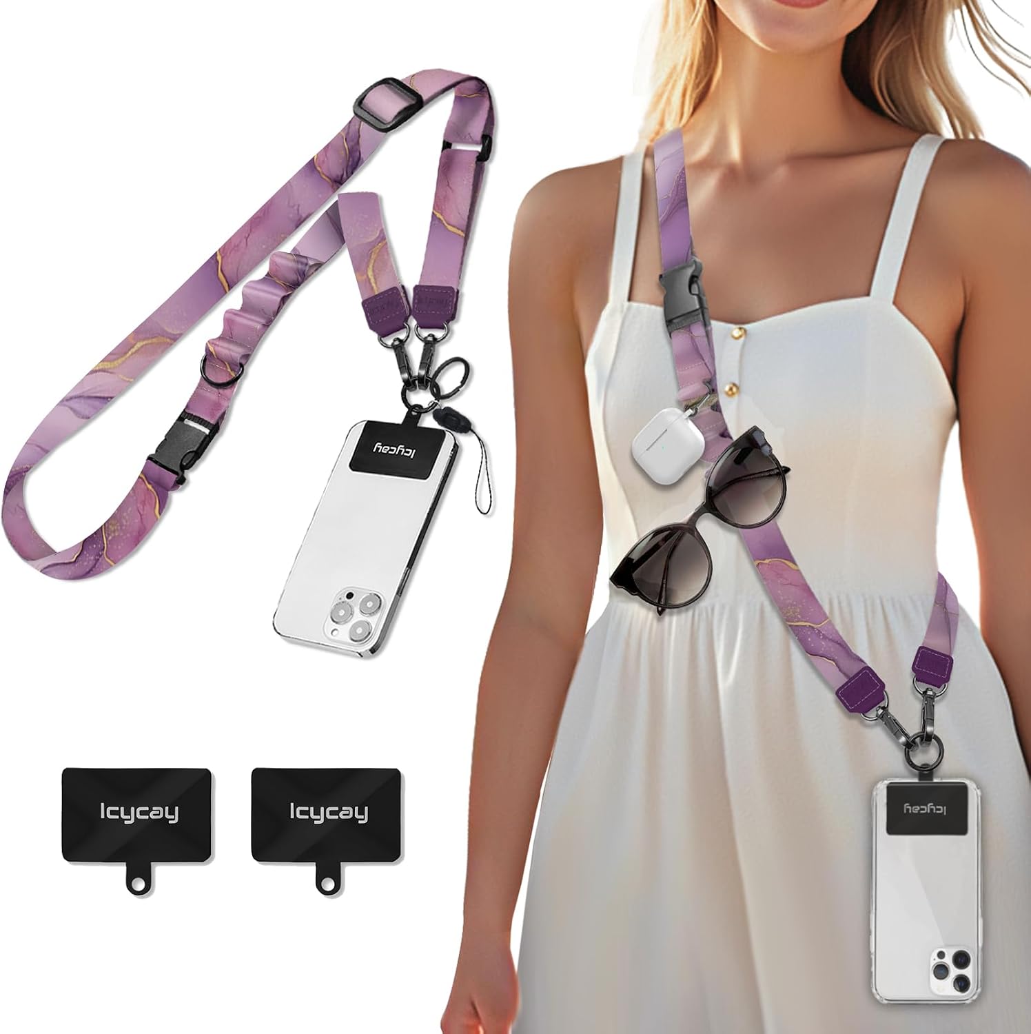 Icycay Phone Lanyard Crossbody Strap Neck Adjustable Teacher Women Cat