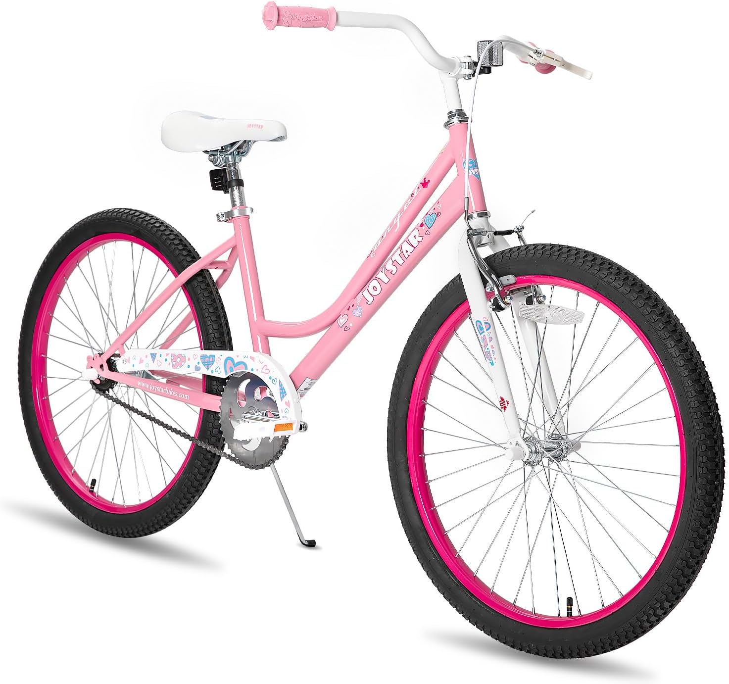 JOYSTAR Angel Girls Bike for Toddlers and Kids Ages 2-12 Years | 12-20 Inch Kids Bike with Training Wheels & Basket, 20 24“ Bicycle with Kickstand