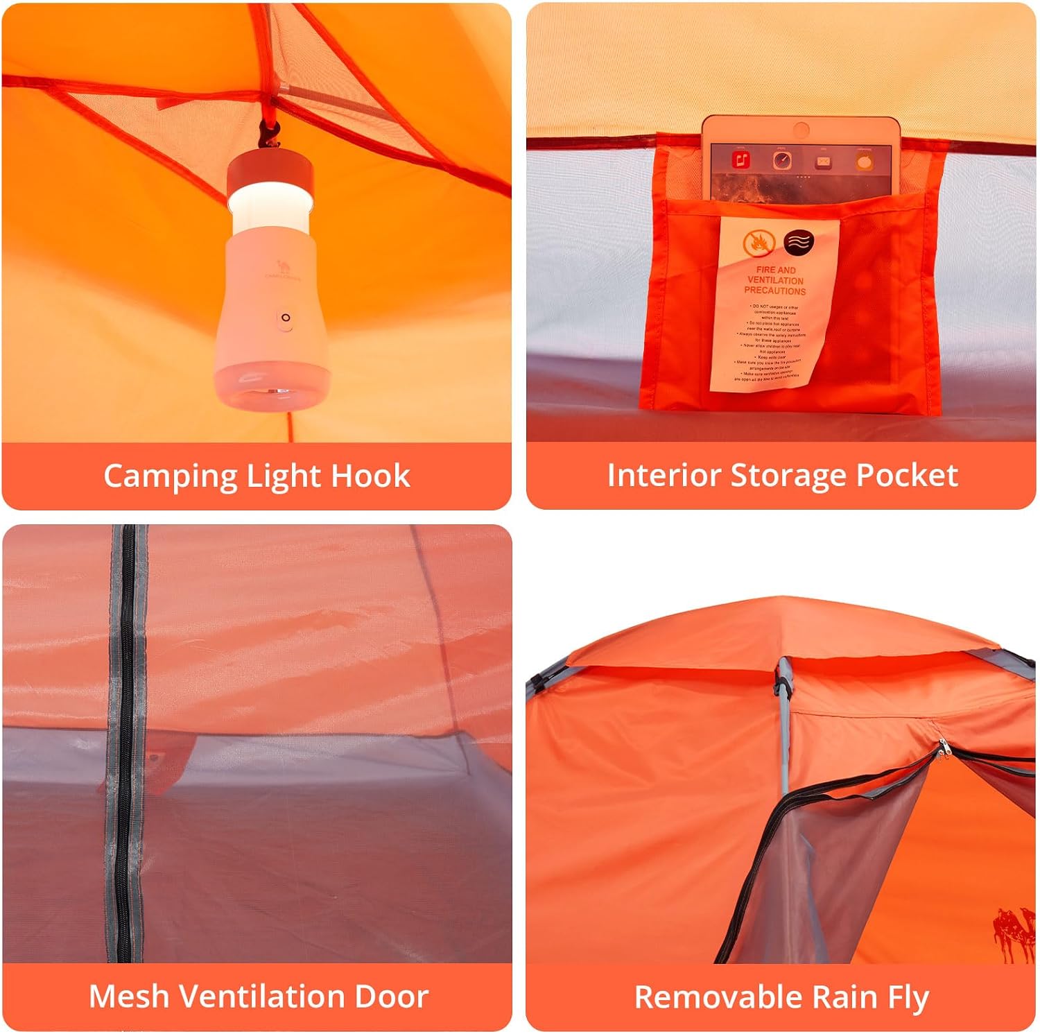 CAMEL CROWN Tents for Camping 2/3/4/5 Person Camping Dome Tent, Waterproof,Spacious, Lightweight Portable Backpacking Tent for Outdoor Camping/Hiking