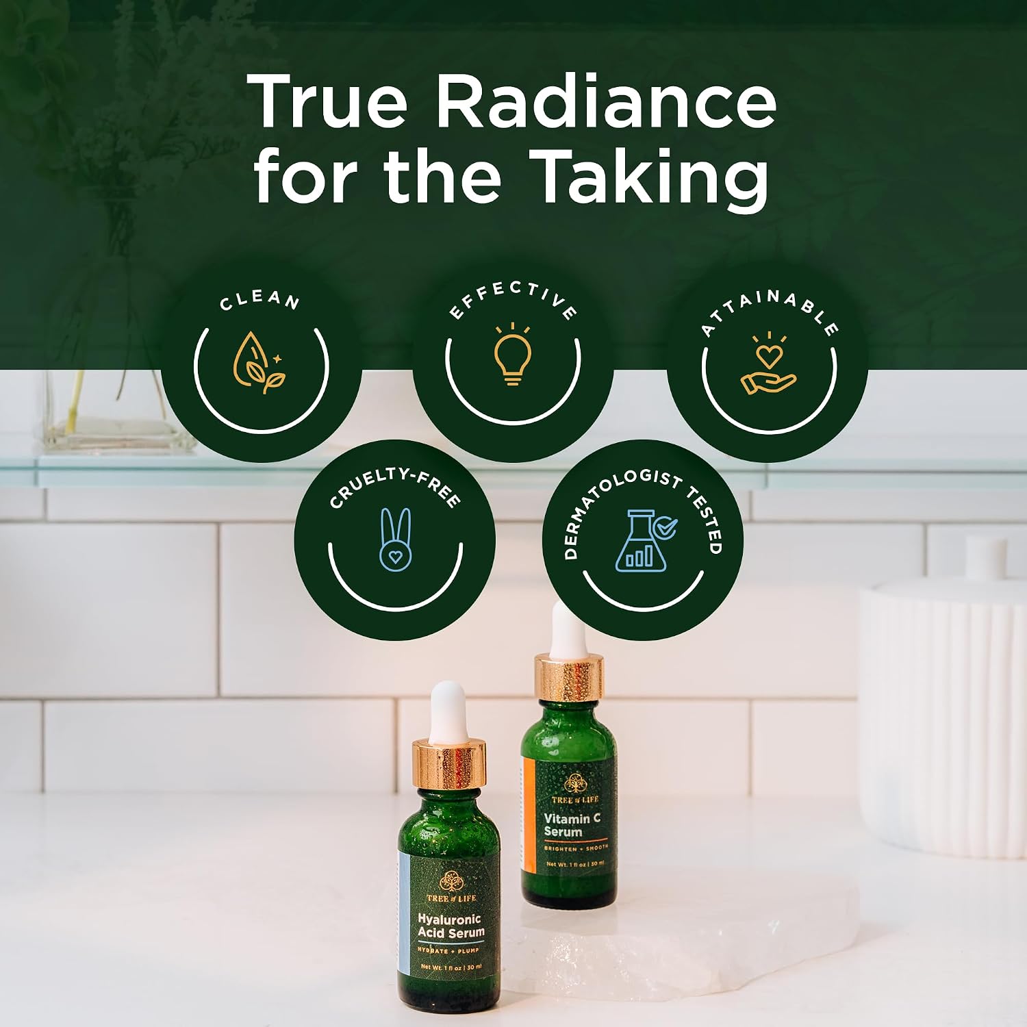 Tree of Life Vitamin C Serum for Face - Brightening and Hydrating Face Oil for Dark Spots and Fine Lines - Suitable for Sensitive Skin - Dermatologist Tested Skin Care - 1 Fl Oz | Brightening Vitamin C serum for face. Hydrating face oil that targets dark…