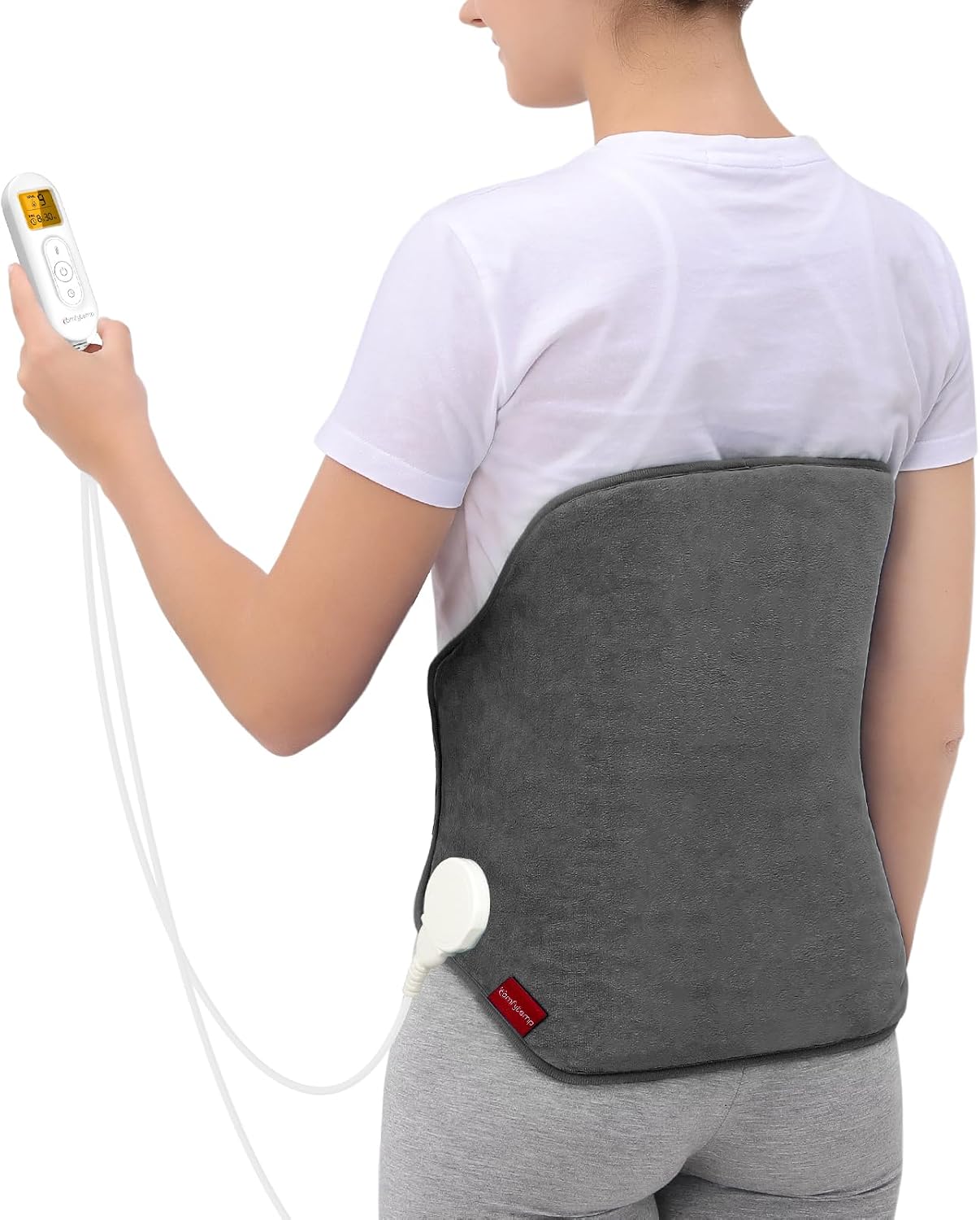 Comfytemp Heating Pad for Back & Period Abdomen, FSA Eligible HSA, XL, Grey