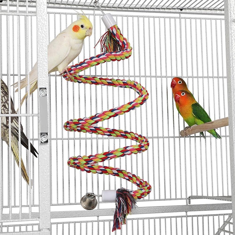Yaheetech 69" Large Bird Cage for Parakeets, Budgies, 3-Tier Flight Cage | Detachable Rolling Stand, Easy Cleaning Slide-out Tray, Multi-door Access, 0.4'' Bar Spacing, Free Accessories