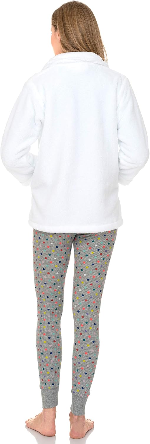 TowelSelections Women's Bed Jacket Zip Front Cardigan Fleece Robe Lounge Coverup