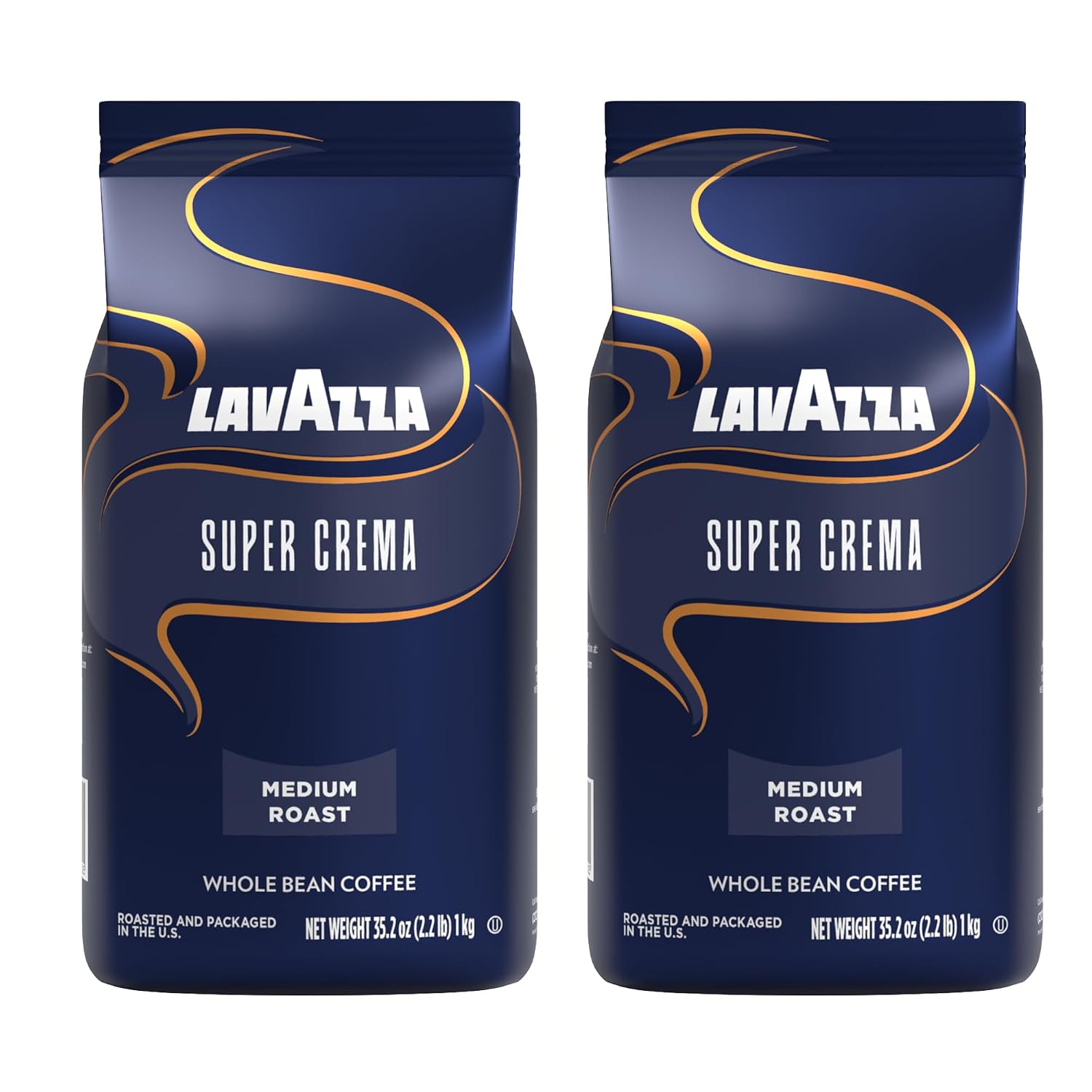 Lavazza Super Crema Whole Bean Coffee, Medium Espresso Roast, Arabica and Robusta Blend, 2.2 lb Bag, Package May Vary (Pack of 1)