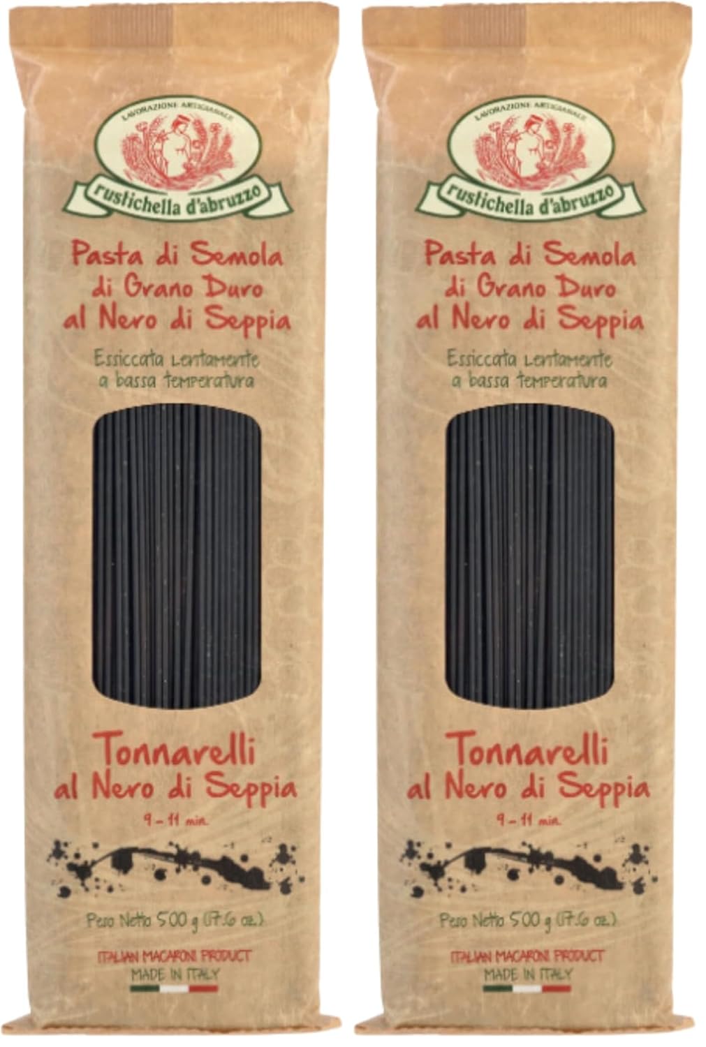 Rustichella D' Abruzzo Spaghetti Di Nero Black Squid Ink Pasta 17.6 Oz.