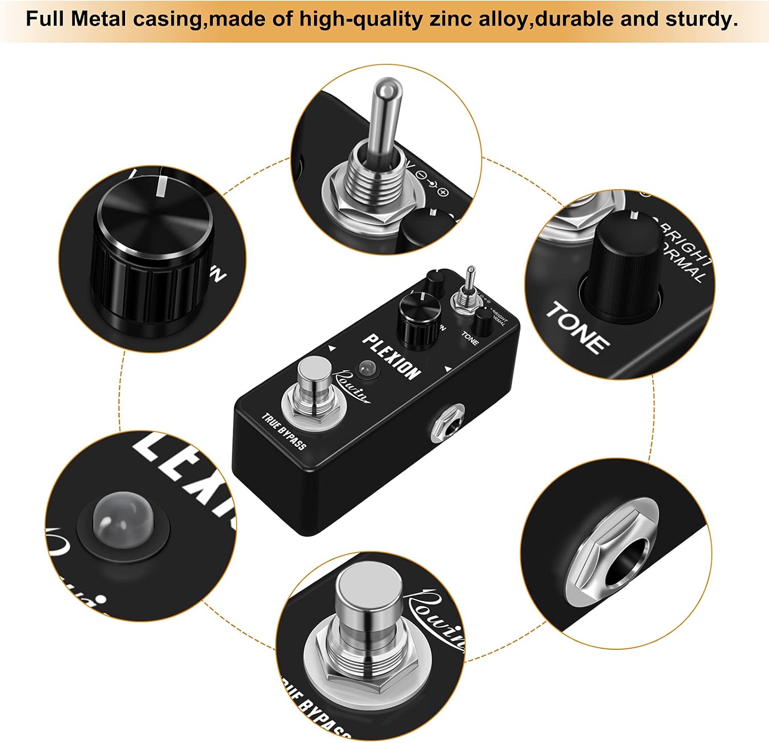 Vintage Vacuum Bluesy Guitar Effect Pedal,Electric Guitar Effect Sound Low Key Mild Clipping