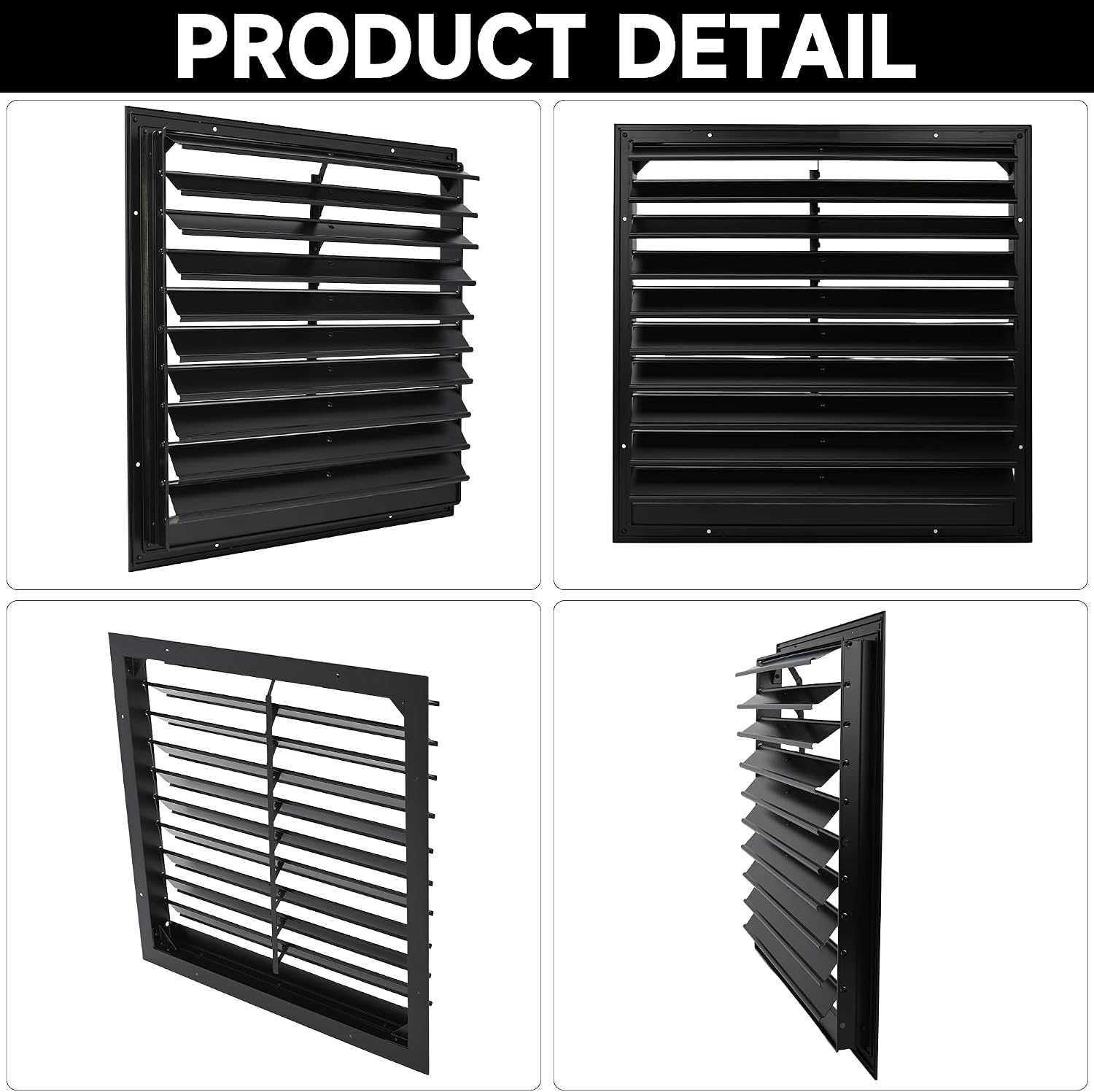 20 Inch Aluminum Automatic Exhaust Shutter Louver Vent, 2Pcs | 2Pcs Aluminum Gravity Shutters Louver for Windows Outside, Home Attics, Greenhouse Vent