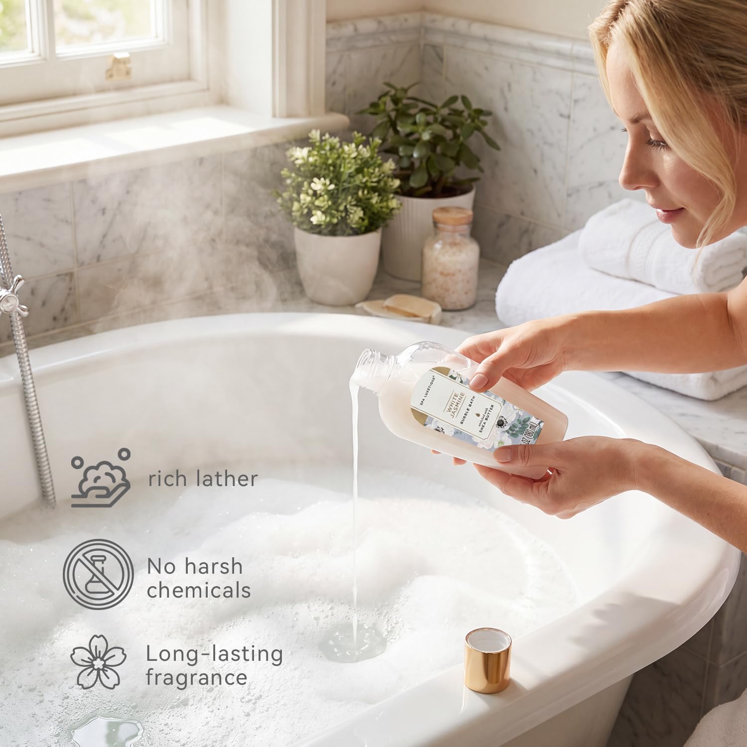 Self Care Gifts for Women, Spa Luxetique 8pcs Daisy Bath and Body Gift Baskets for Her, Bath Set with Bubble Bath, Lotion, Christmas Gifts for Mom