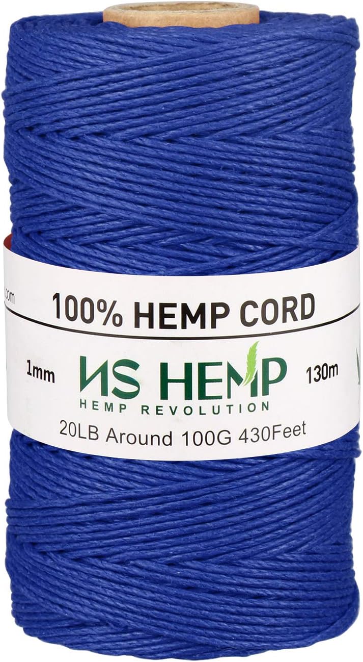 【 NS HEMP 】 Sustainable Hemp Twine Hemp Cord for Jewelry Making, Hemp Cord 1mm 130 Meters (026 RAW)