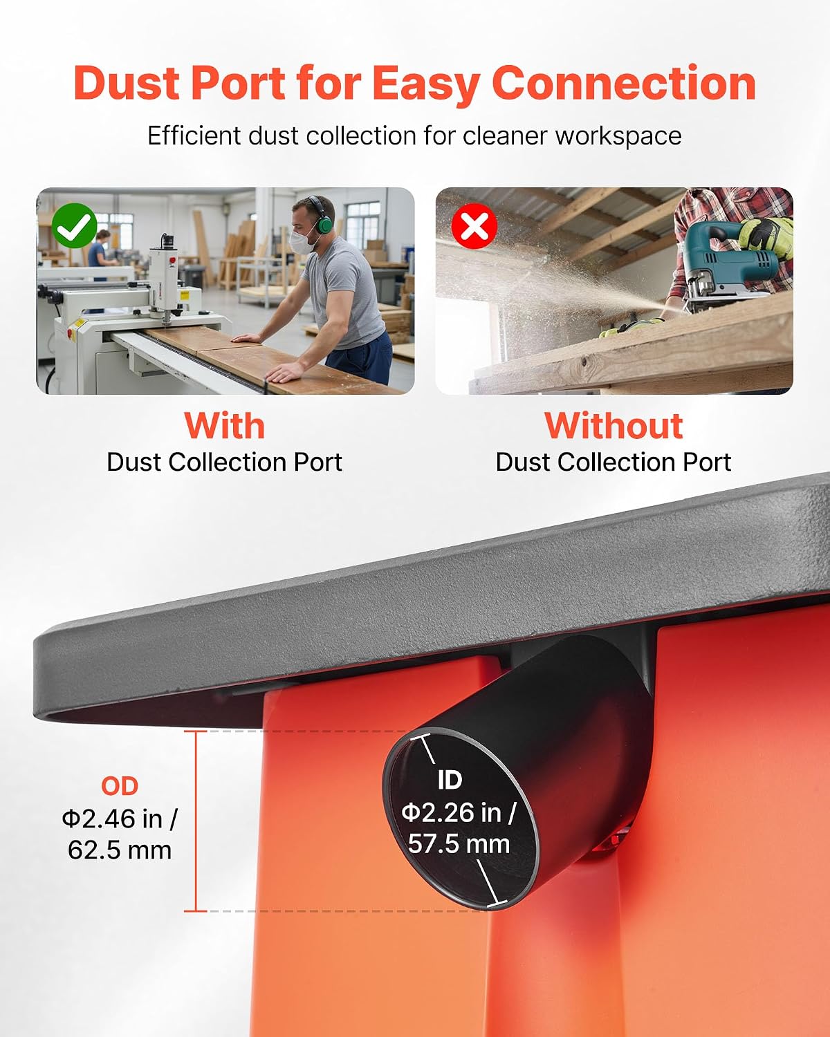 VEVOR Oscillating Spindle Sander, 2400RPM Benchtop Spindle Sander with 6 Sleeves (1/2"-3")