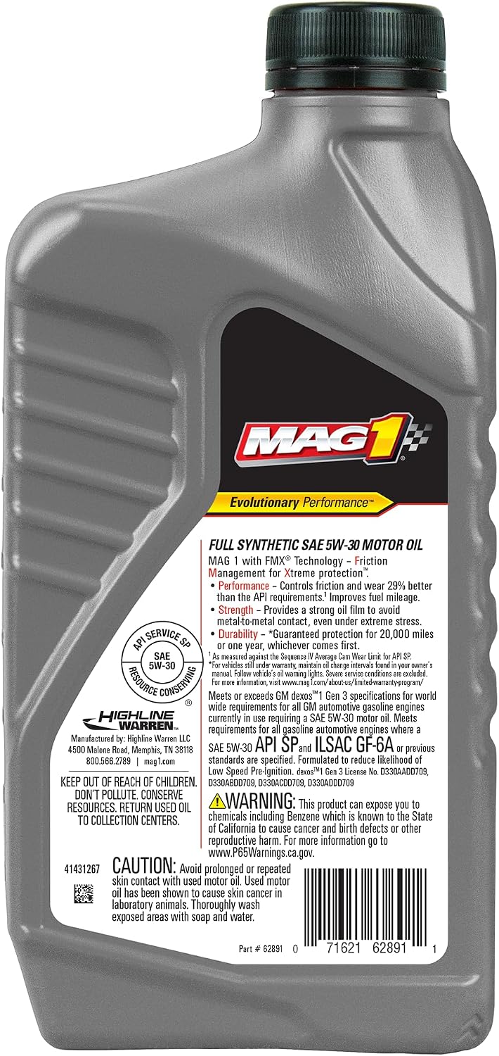 62891 Dexos1 SAE 5W-30 Motor Oil - 1 Quart