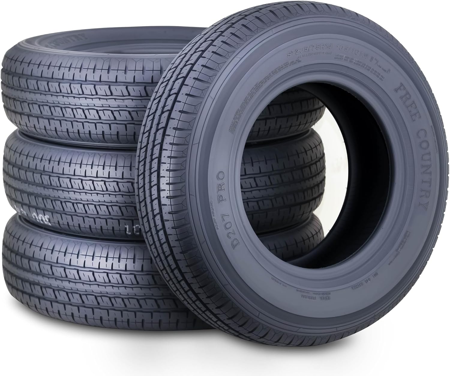 FREE COUNTRY 4 Premium Trailer Tire ST225/75R15 10PR LRE 117N w/Scuff Guard
