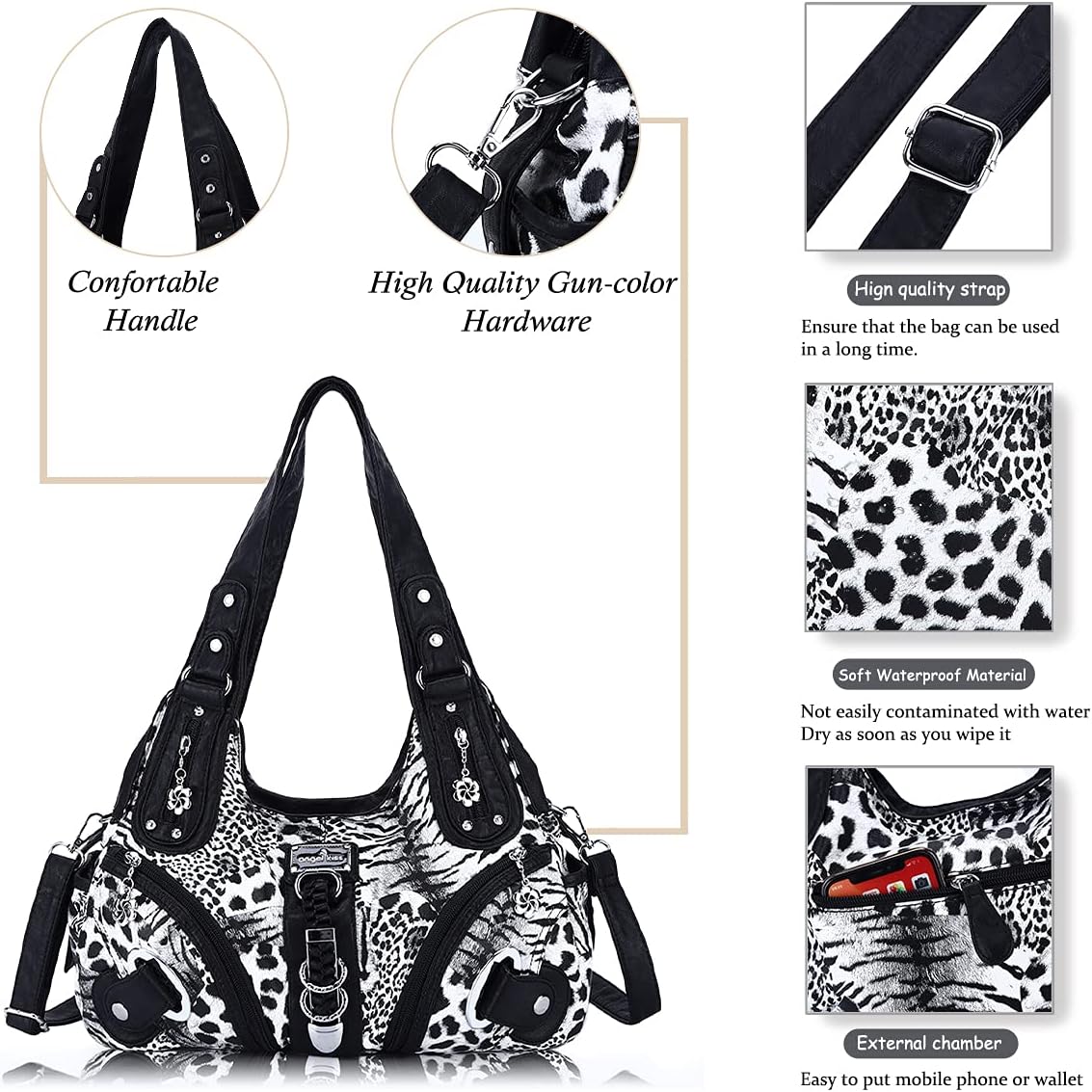 Angelkiss Hobo Purses and handbags for Women Satchel Handbag Women Purses Large Daily Shoulder Bags