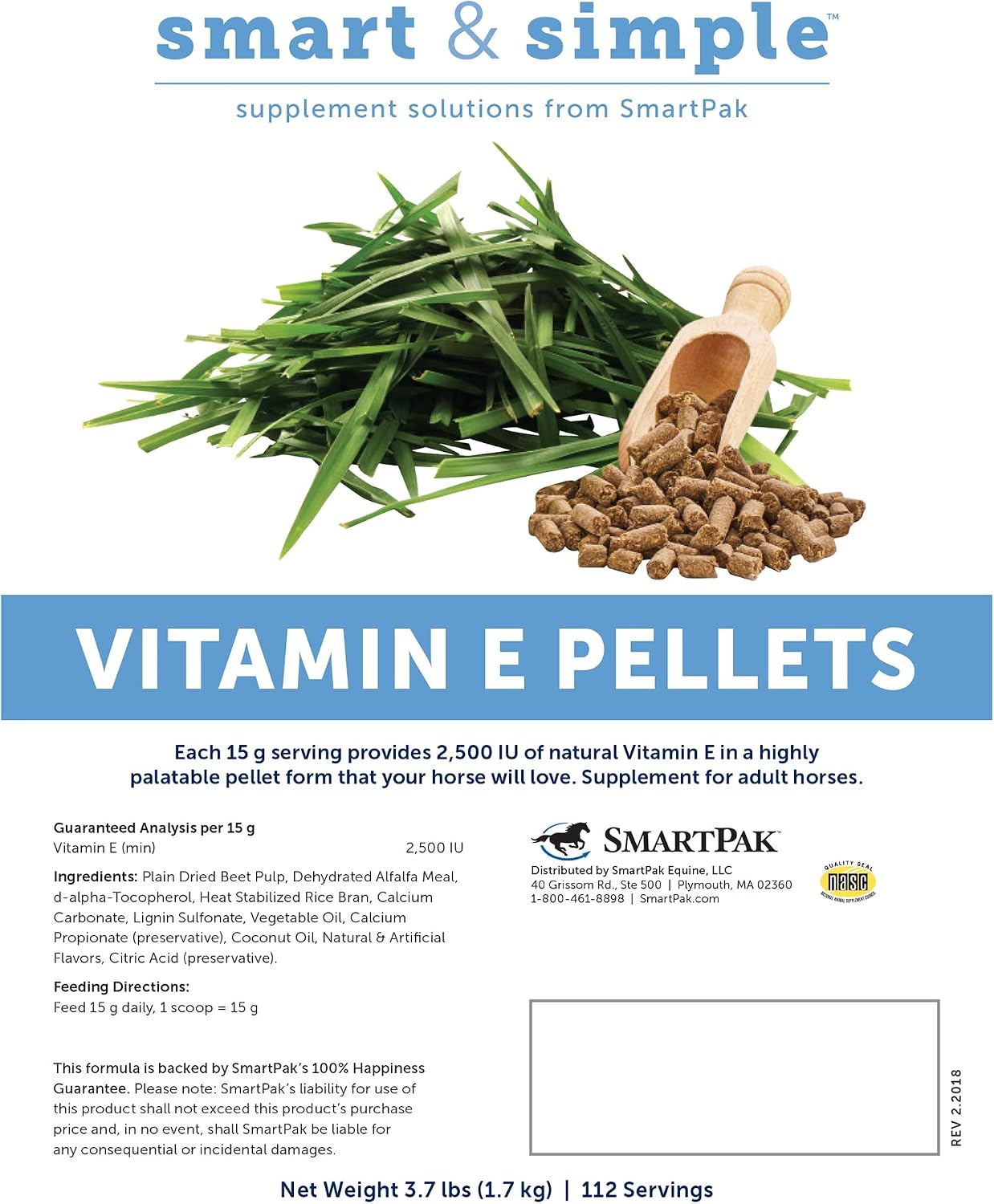 SmartEquine Smart & Simple Vitamin E Pellets, 3.7 lb