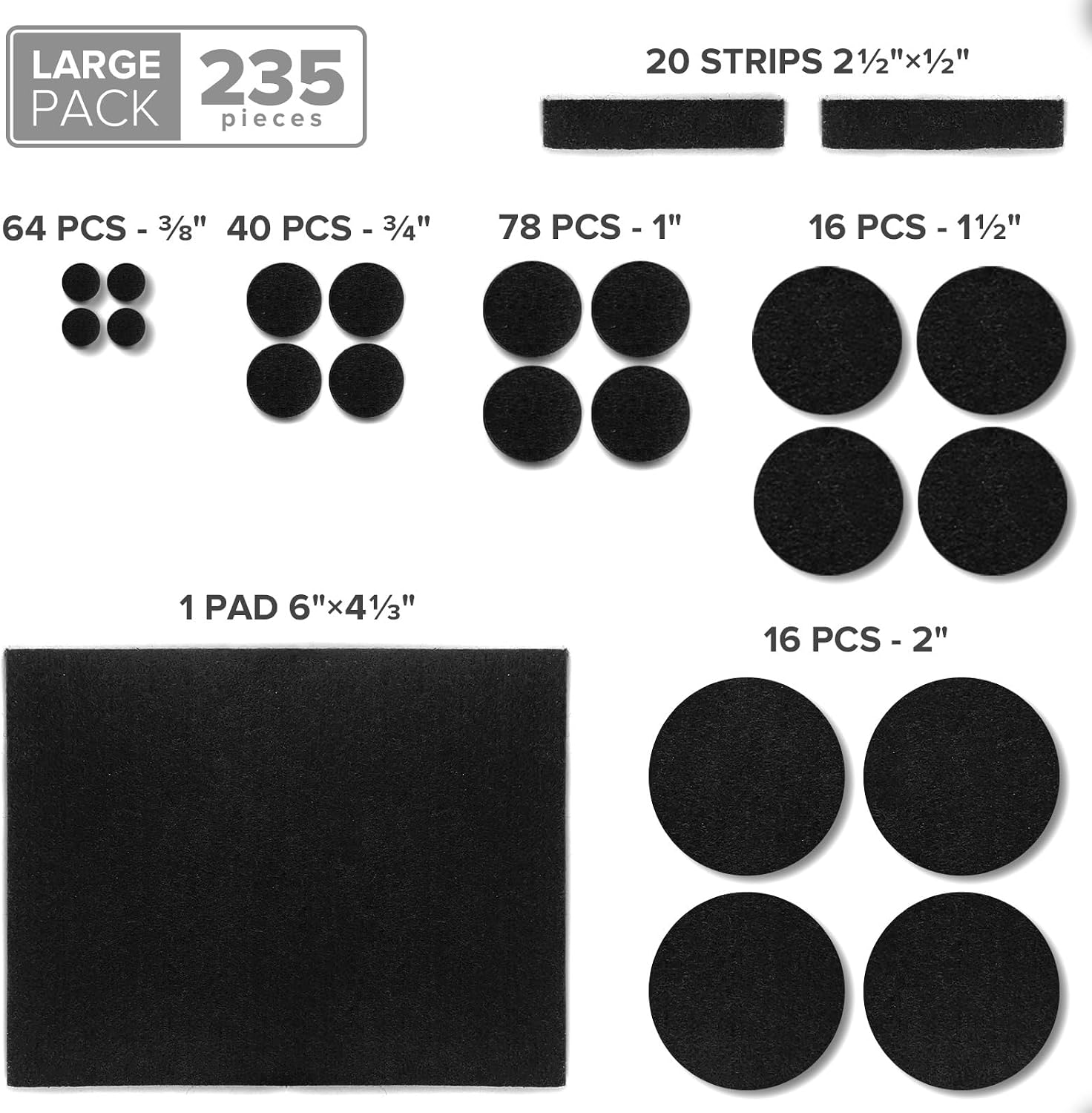 Felt Furniture Pads X-PROTECTOR 133 PCS Premium Furniture Pads - Felt Pads | Furniture Feet Wood Floor Protectors - Protect Your Hardwood & Laminate Flooring! Brown and Beige
