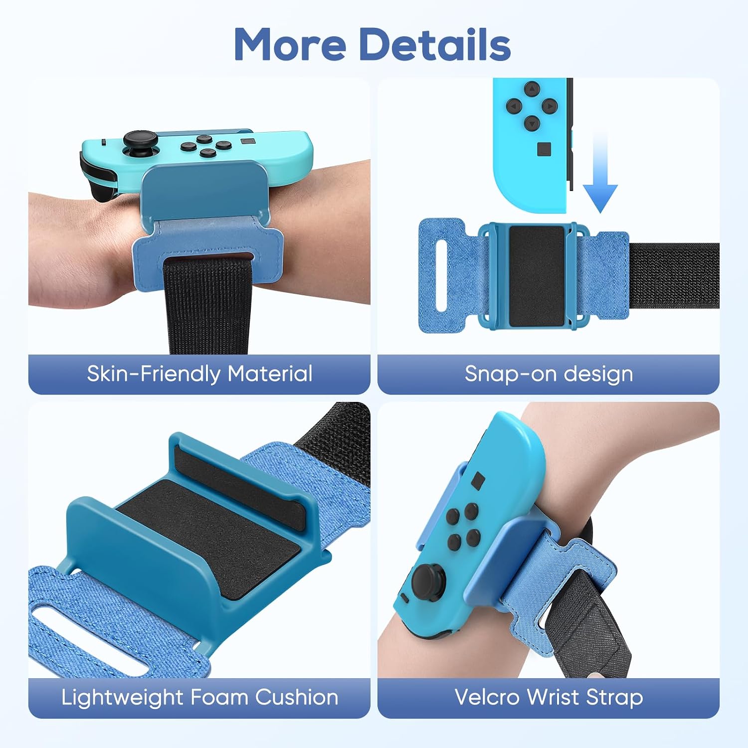 YUANHOT Adjustable Wrist Bands for Switch Joy-Con, Dance Workout, 2 Pack
