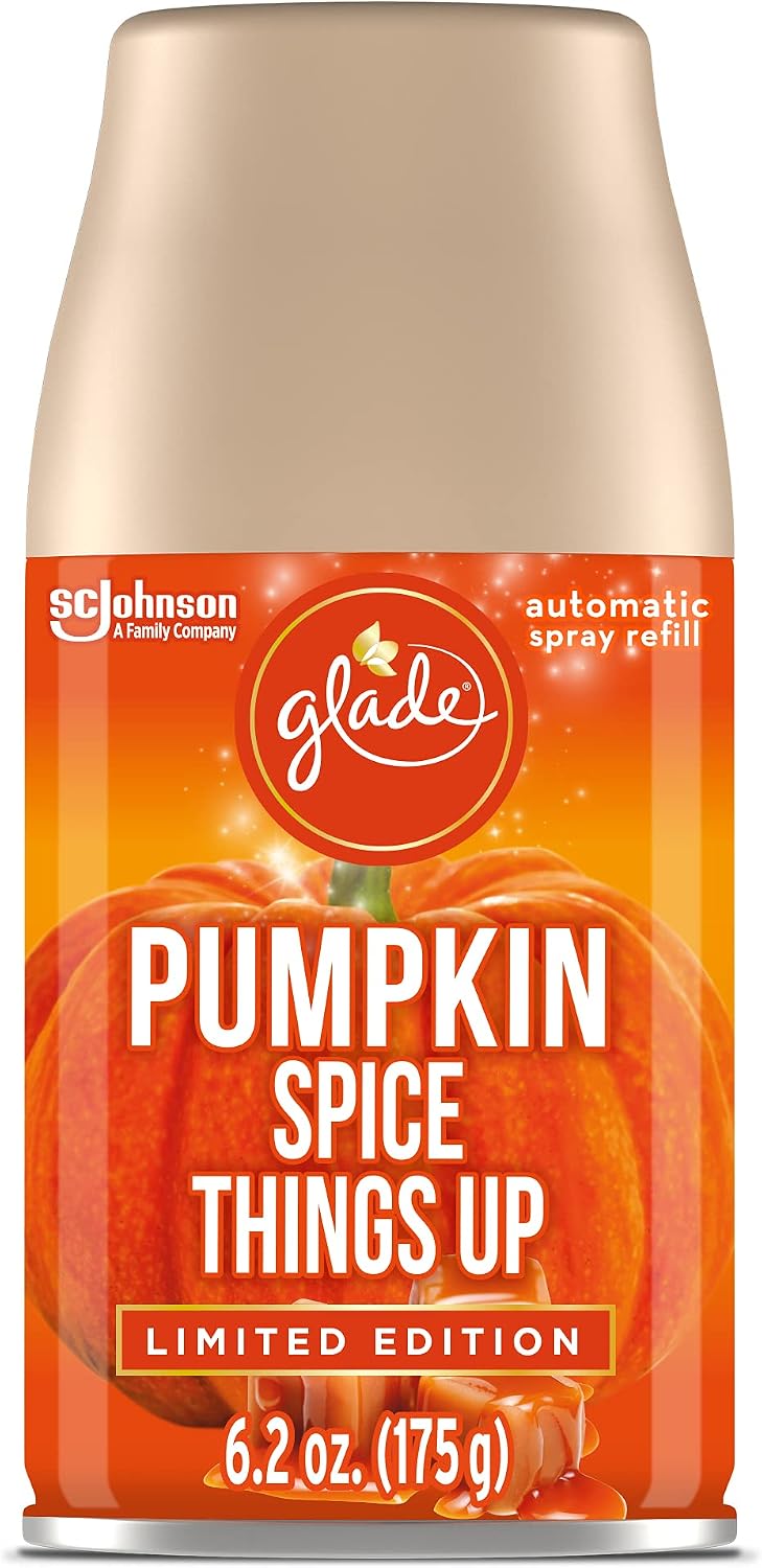 Glade Automatic Spray Refill and Holder Kit, Air Freshener for Home and Bathroom, Pumpkin Spice Things Up, 6.2 Oz