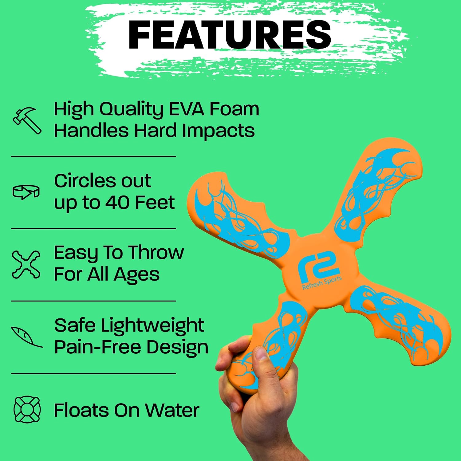 Boomerang for Kids - Fun & Easy To Use - Toys for Ages 8-13 - Birthday Gifts for Kids 5 6 7 8 9 10 Year Old Boy Gift - Best Outdoor Summer Gifts For