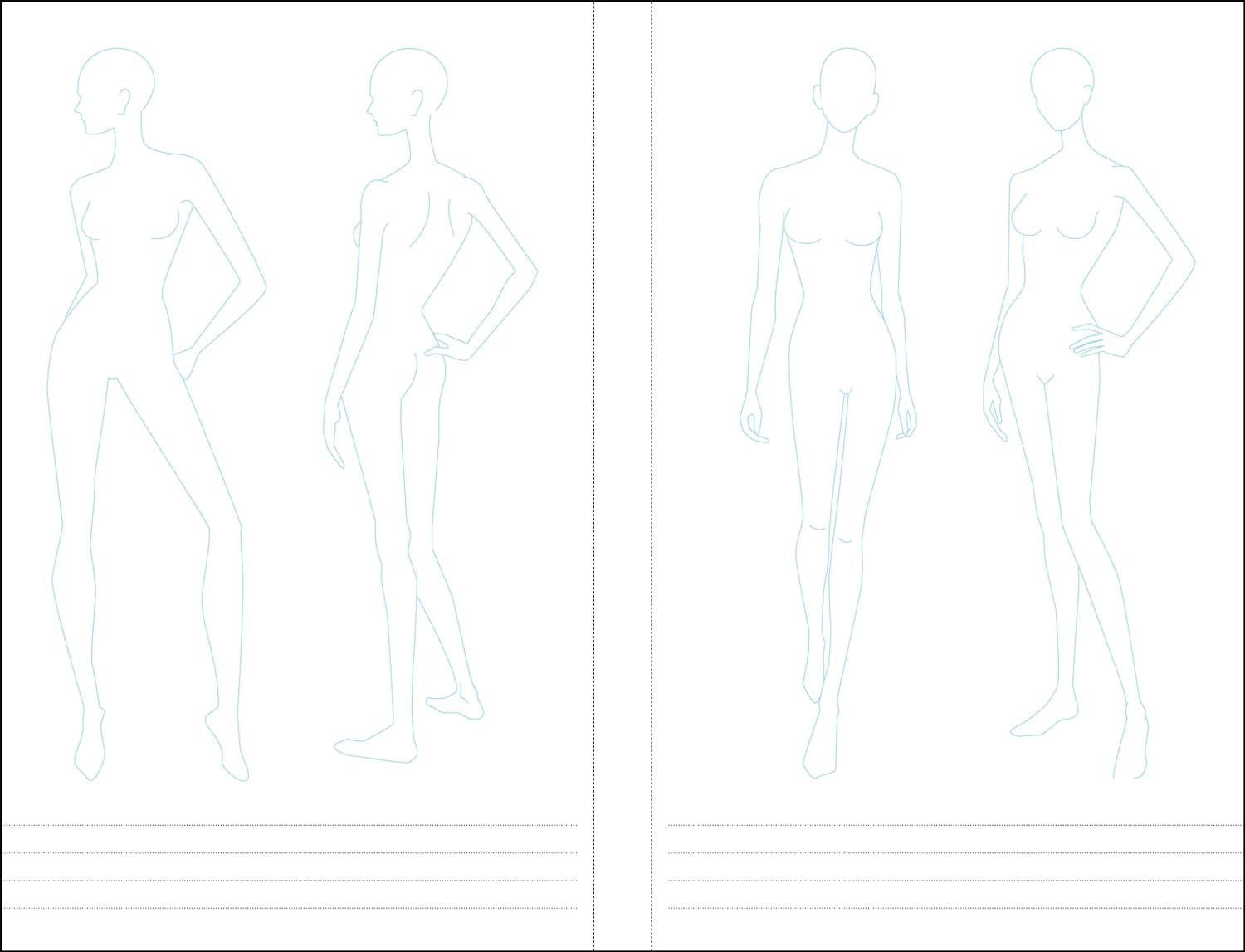 Essentials Fashion Sketchbook (366 Figure Templates to create your own designs!) Fashion Sketchpad