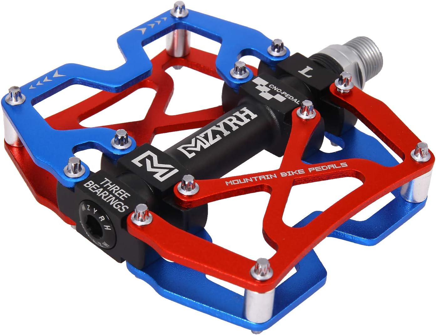 MZYRH Mountain Bike Pedals, Ultra Strong Colorful CNC Machined 9/16" Cycling Sealed 3 Bearing Pedals