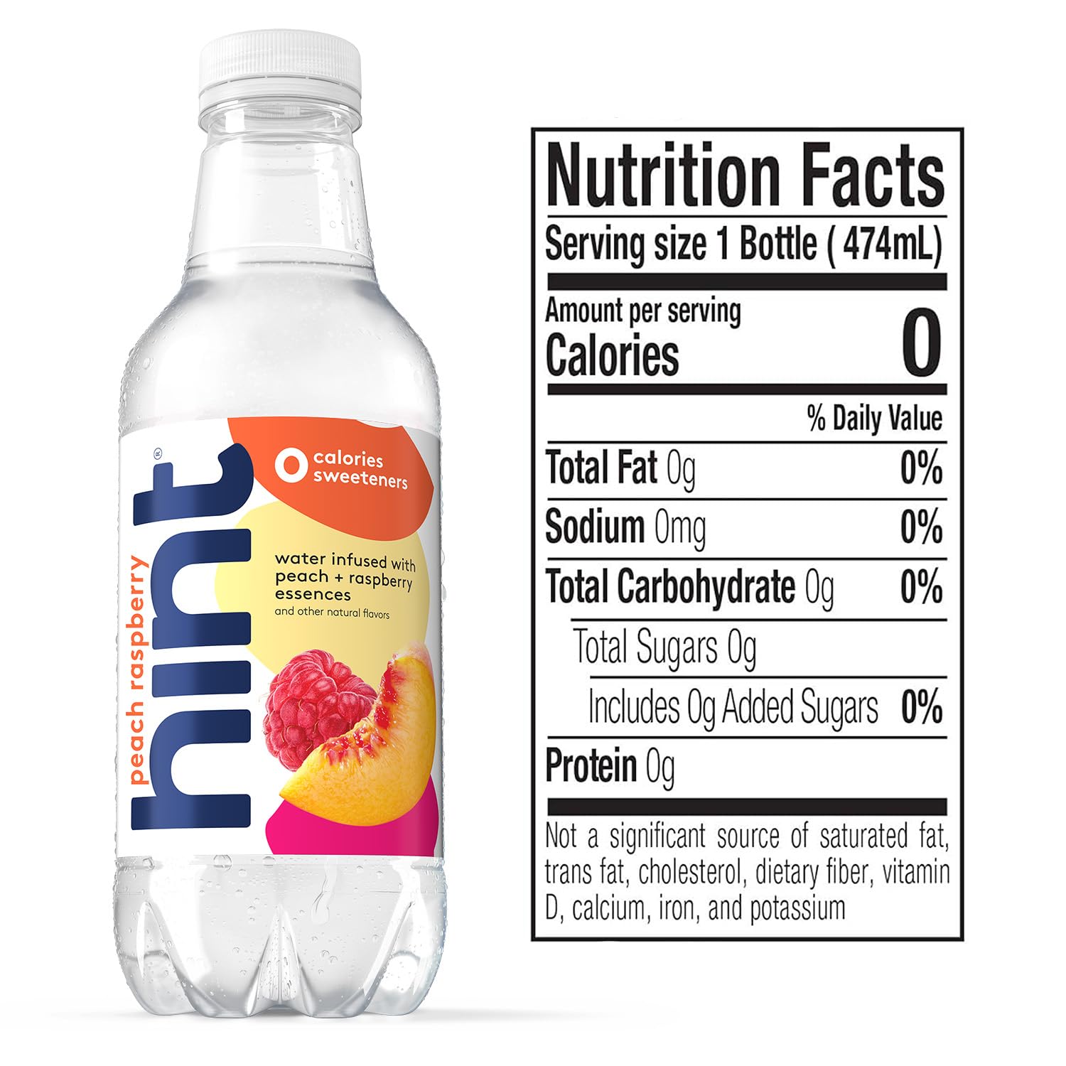 Hint Flavored Water Zero Sugar 0 Calories - Pineapple 16 FL Oz (12 pack) | Crisp, refreshing water, fruit flavors. 0 calories, 0 sugar, 0 sweeteners. Hydration for wellness. Gluten-free, Kosher, Vegan