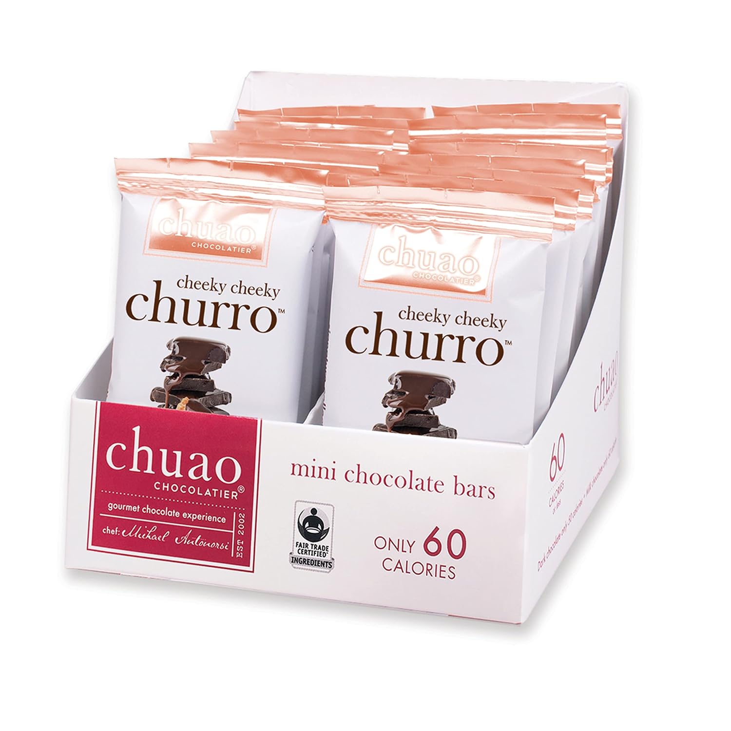Chuao Chocolatier Salted Chocolate Crunch Dark Chocolate Mini Gourmet Chocolate Bar, 24-Ct. (0.39 oz. each)