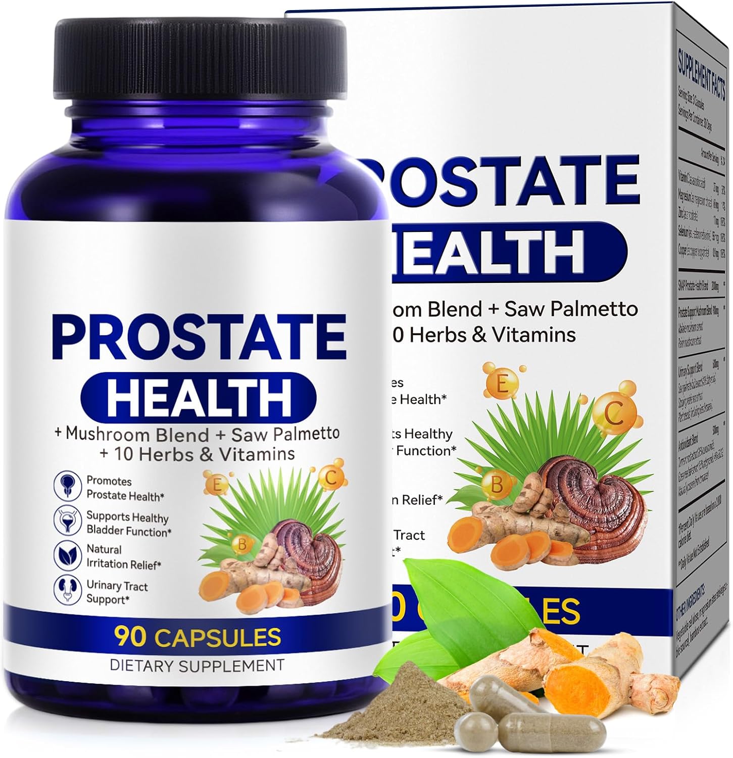 Prostate Health Supplements for Men - Promote Sleep, Urinary Tract Health Support, Saw Palmetto with Reishi & Nettle, Ashwagandha
