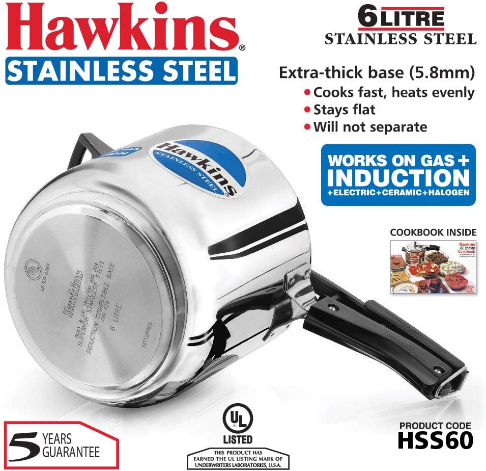 Hawkins Stainless Steel 5.0 Litre Pressure Cooker