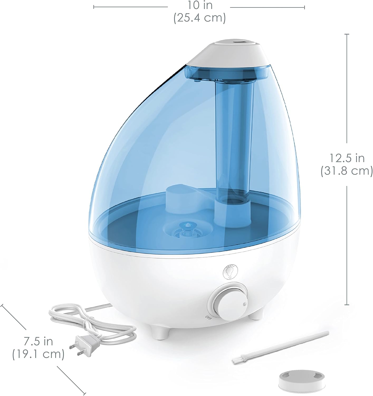Pure Enrichment MistAire Ultrasonic Cool Mist Humidifier - Quiet Air Humidifier for Bedroom, Nursery, Office, & Indoor Plants - Lasts Up To 25 Hours