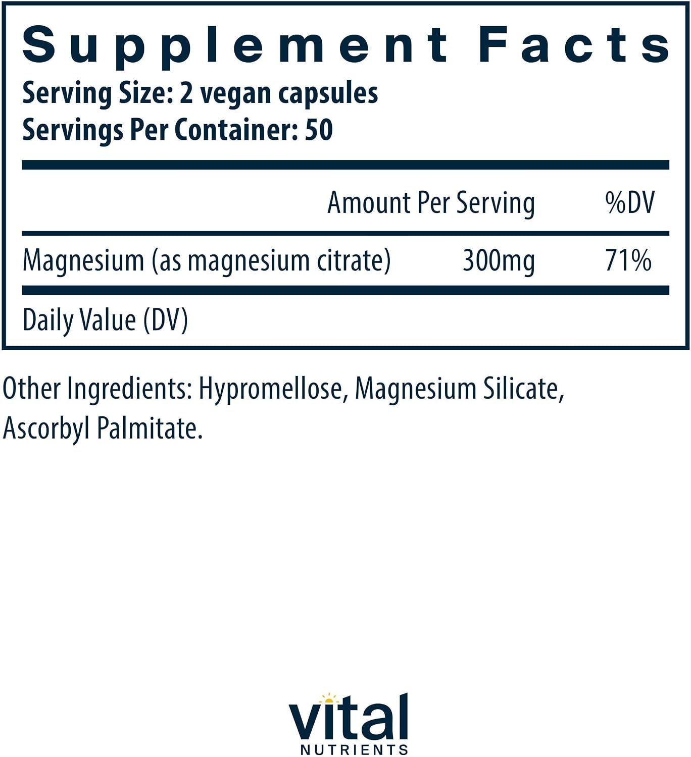 Vital Nutrients Magnesium Citrate 150mg - Promotes Relaxation - Supports Sleep, Bone, Heart, Muscle, Kidney, & Nerve Health* - Vegan Supplement - Gluten, Dairy, Soy Free - 100 Capsules
