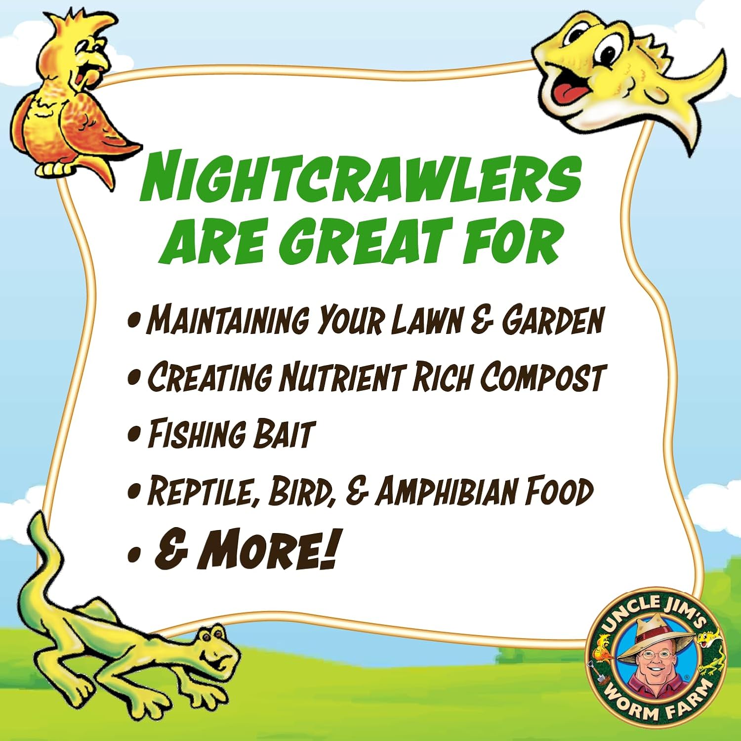 Uncle Jim's Worm Farm Super Red European Nightcrawlers for Composting and Garden Soil Aeration | Large Nightcrawlers Improve Soil Structure and