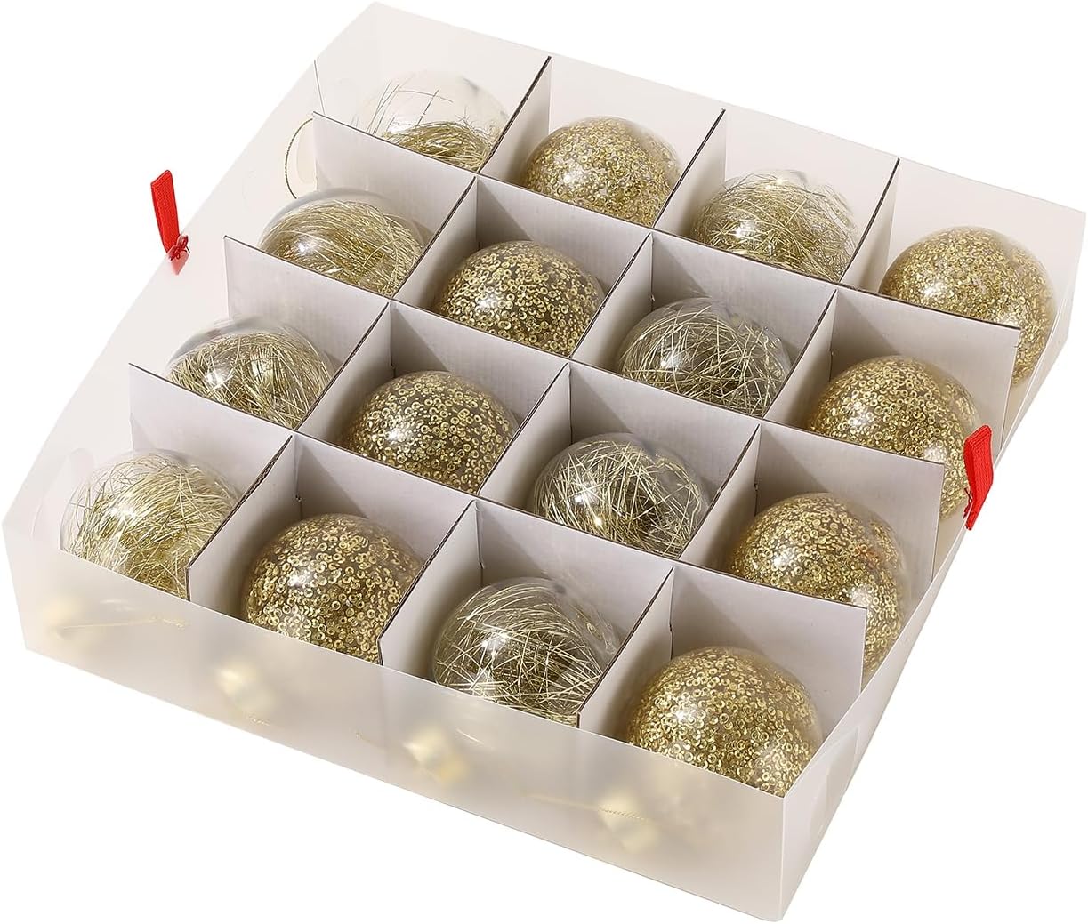 Sattiyrch Christmas Ornament Storage Box,Box Contributes Slots for 128 Holiday Ornaments 3-Inch