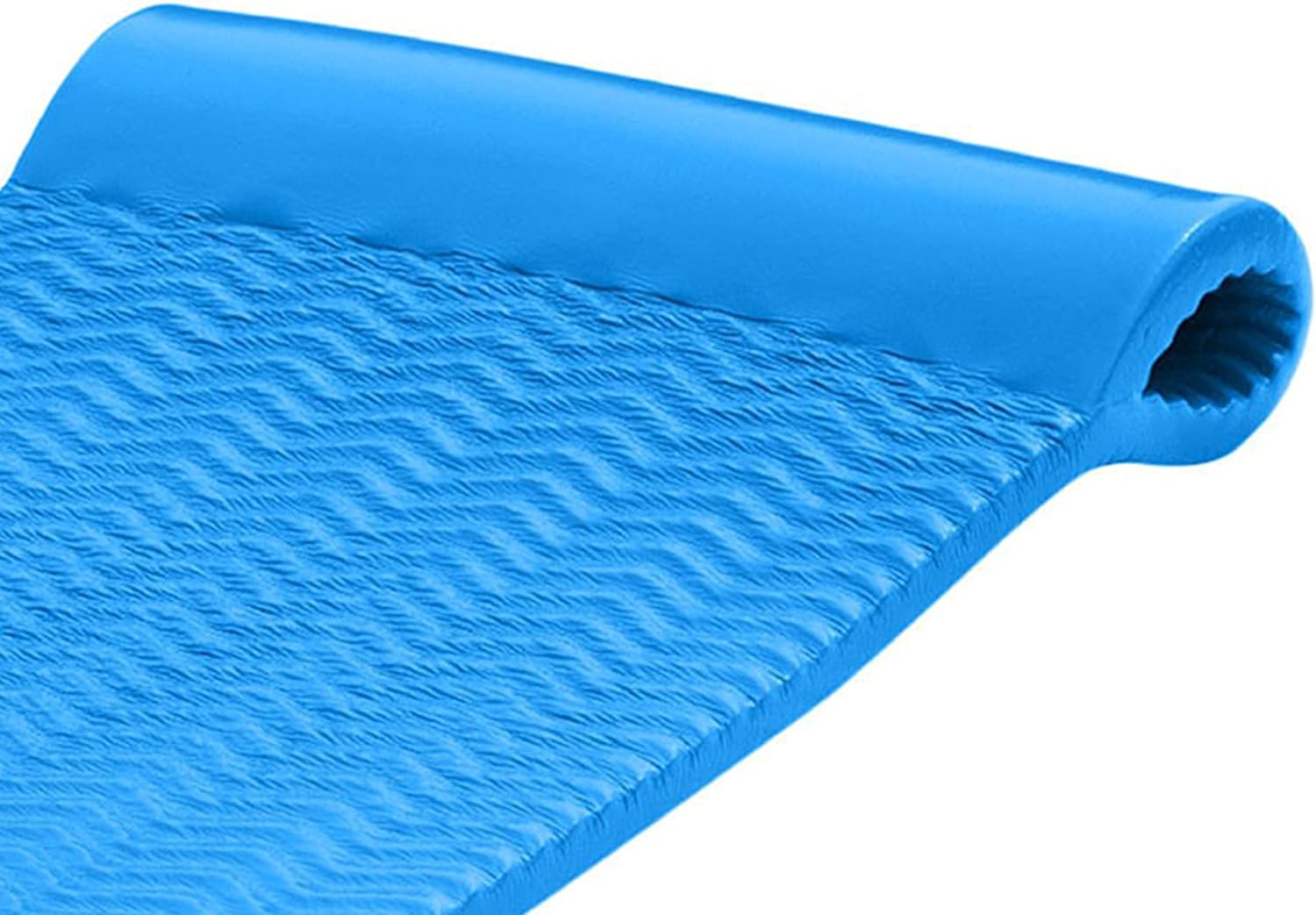 TRC Recreation Serenity 1.5” Thick Vinyl Coated Foam Swimming Pool Float Mat Adult Lounger with Built-in Roll Pillow