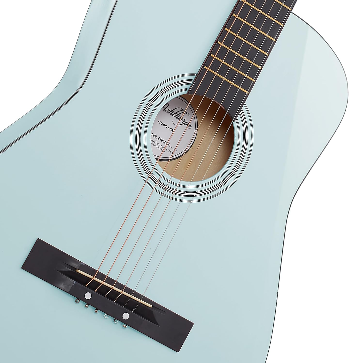 Ashthorpe 38-inch Beginner Acoustic Guitar (Red), Starter Kit with Gig Bag, Extra Strings, Strap, Picks, and Lessons