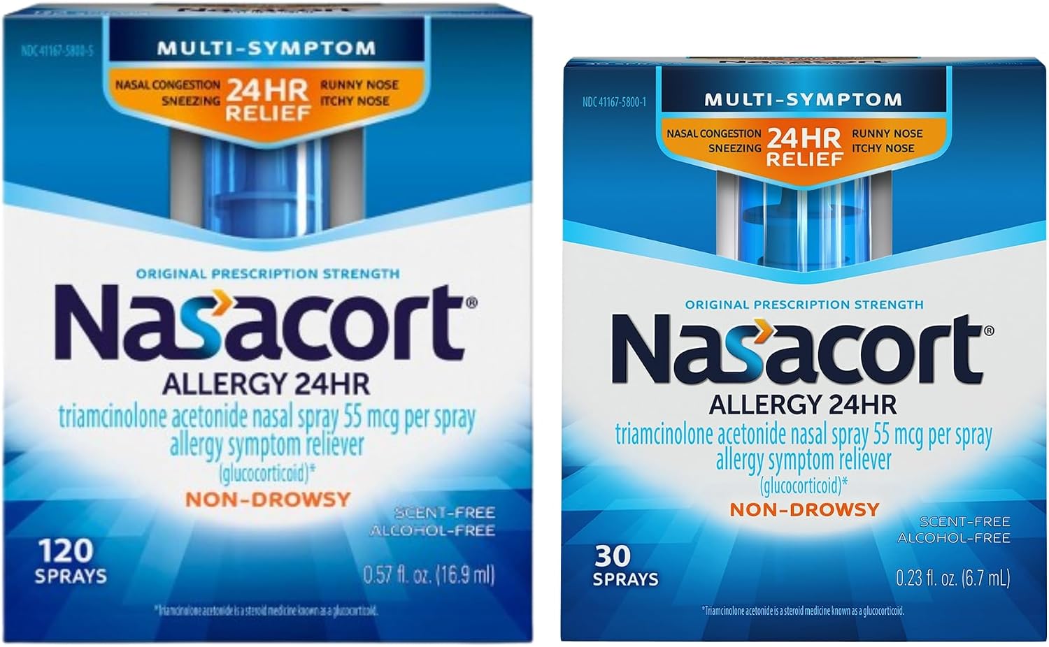 Nasacort 24HR Allergy Nasal Spray for Adults, Non-drowsy & Alcohol Free, 150 Spray Pack
