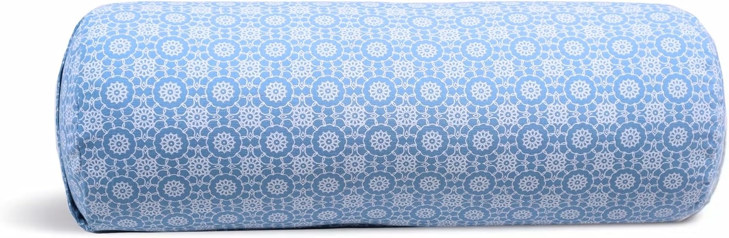 Yogikuti Iyengar Yoga Bolster for Restorative Yoga and Meditation – Lightweight Cotton Support Pillow with Handle for Easy Carry