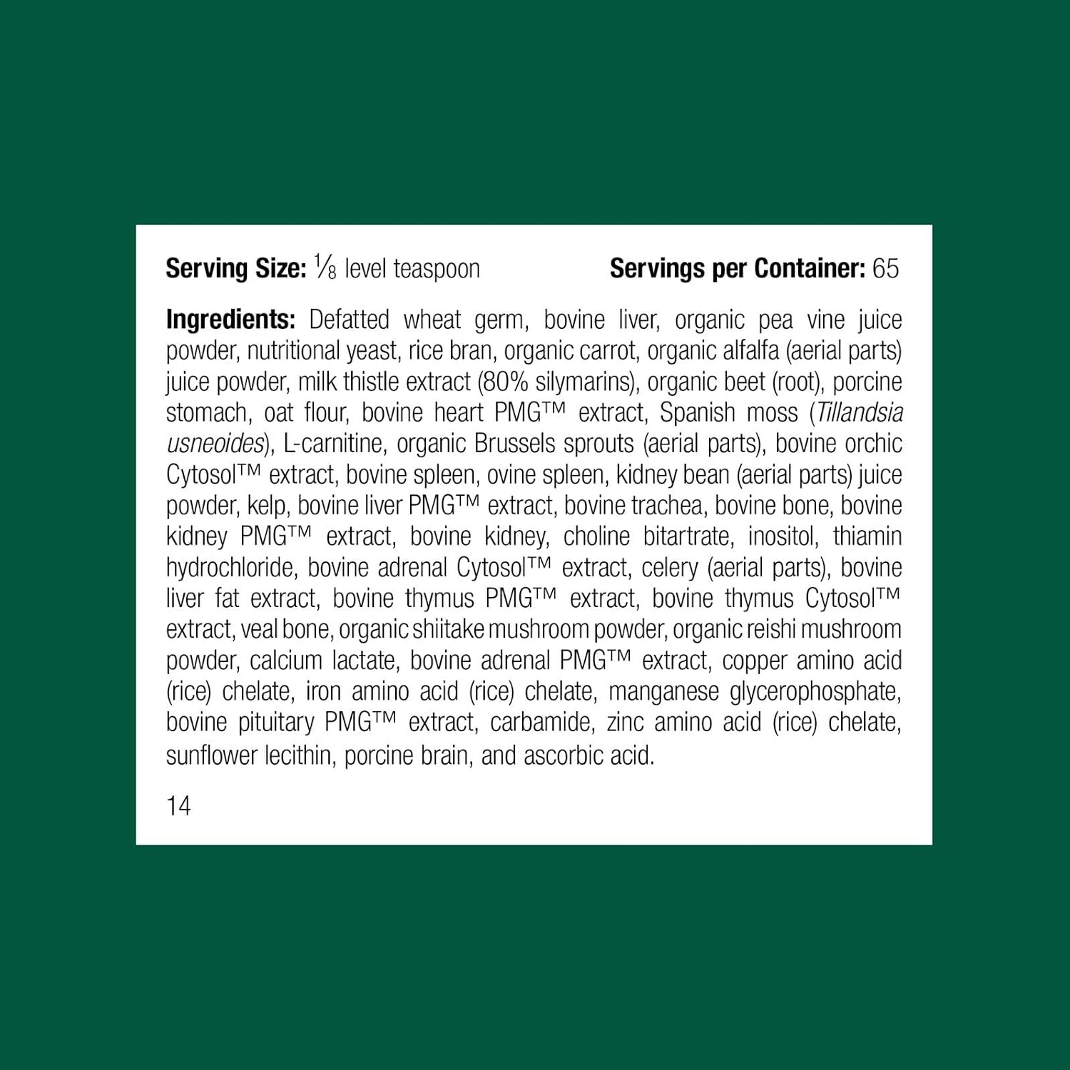 Standard Process Inc. Whole Body Multisystem Support Supplement for Canines - Nutritional Powder for Daily Health Maintenance - 25 g
