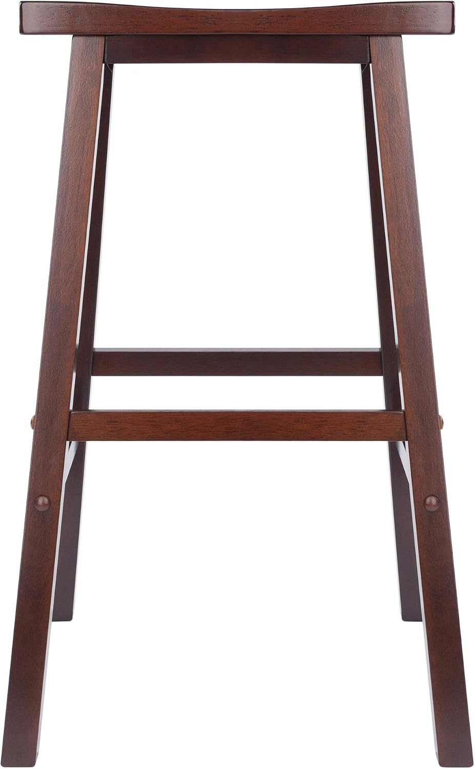 Winsome Satori Saddle Seat Counter Stool, Walnut, 24" | Classic Backless Bar Chairs for Kitchen & Dining Room Seating, Timeless Essential Furniture for Home, Dorm, Apartments