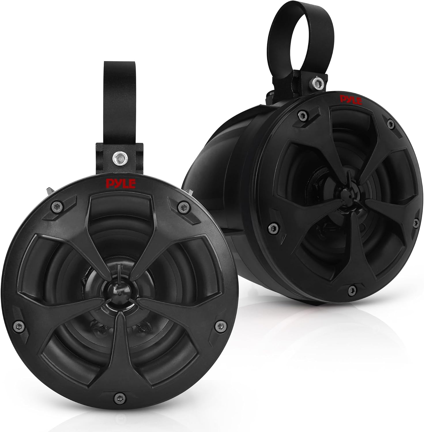 Pyle 4" Off-Road Bluetooth Waterproof Speakers -800W Peak Power Amplified Speaker System for ATV / UTV, Golf Cart, Boat, Aux Input Jack