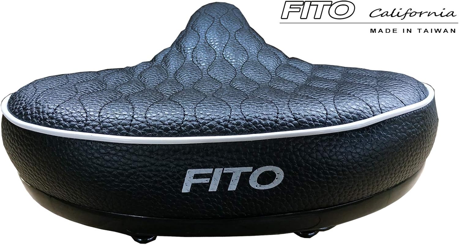Made in Taiwan, Fito GSW Beach Cruiser Comfort Retro City Bicycle Saddle Seat, Black White Trim